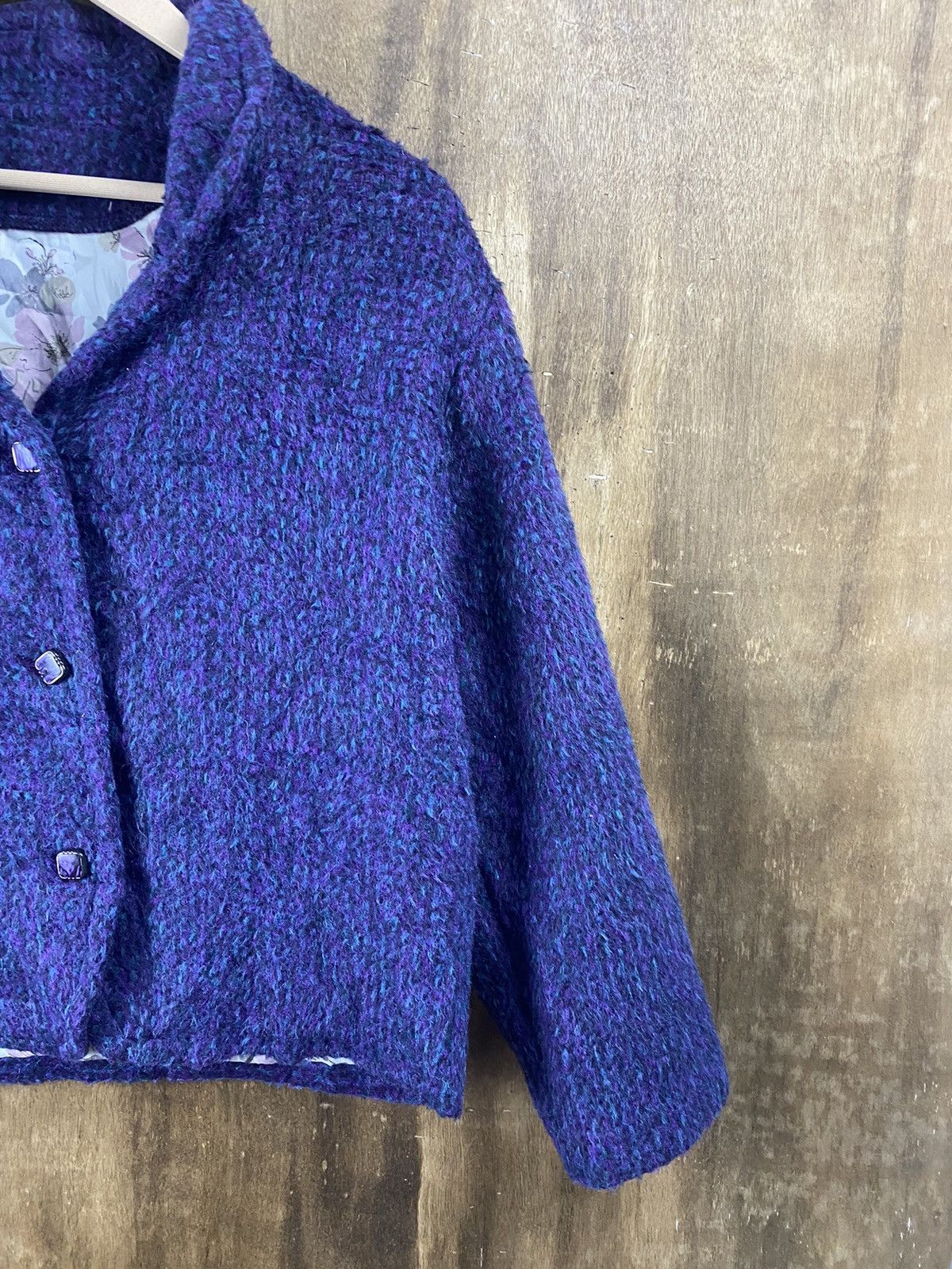 Homespun Knitwear × Japanese Brand Japan winter cardigan purple Knitwear #Z059 Size S / US 4 / IT 40 - 3 Thumbnail