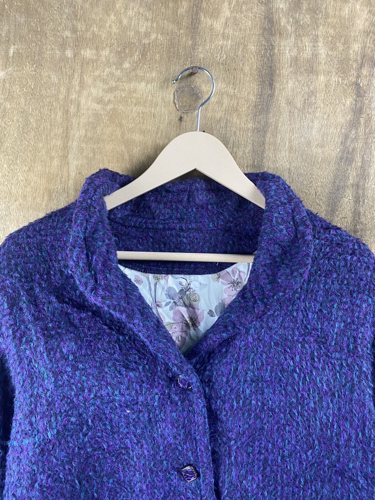 Homespun Knitwear × Japanese Brand Japan winter cardigan purple Knitwear #Z059 Size S / US 4 / IT 40 - 6 Thumbnail