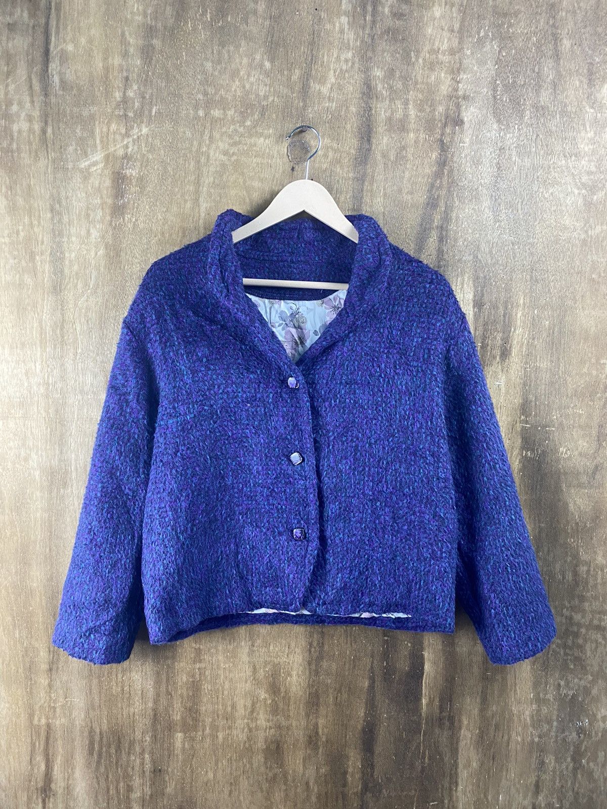 Homespun Knitwear × Japanese Brand Japan winter cardigan purple Knitwear #Z059 Size S / US 4 / IT 40 - 1 Thumbnail