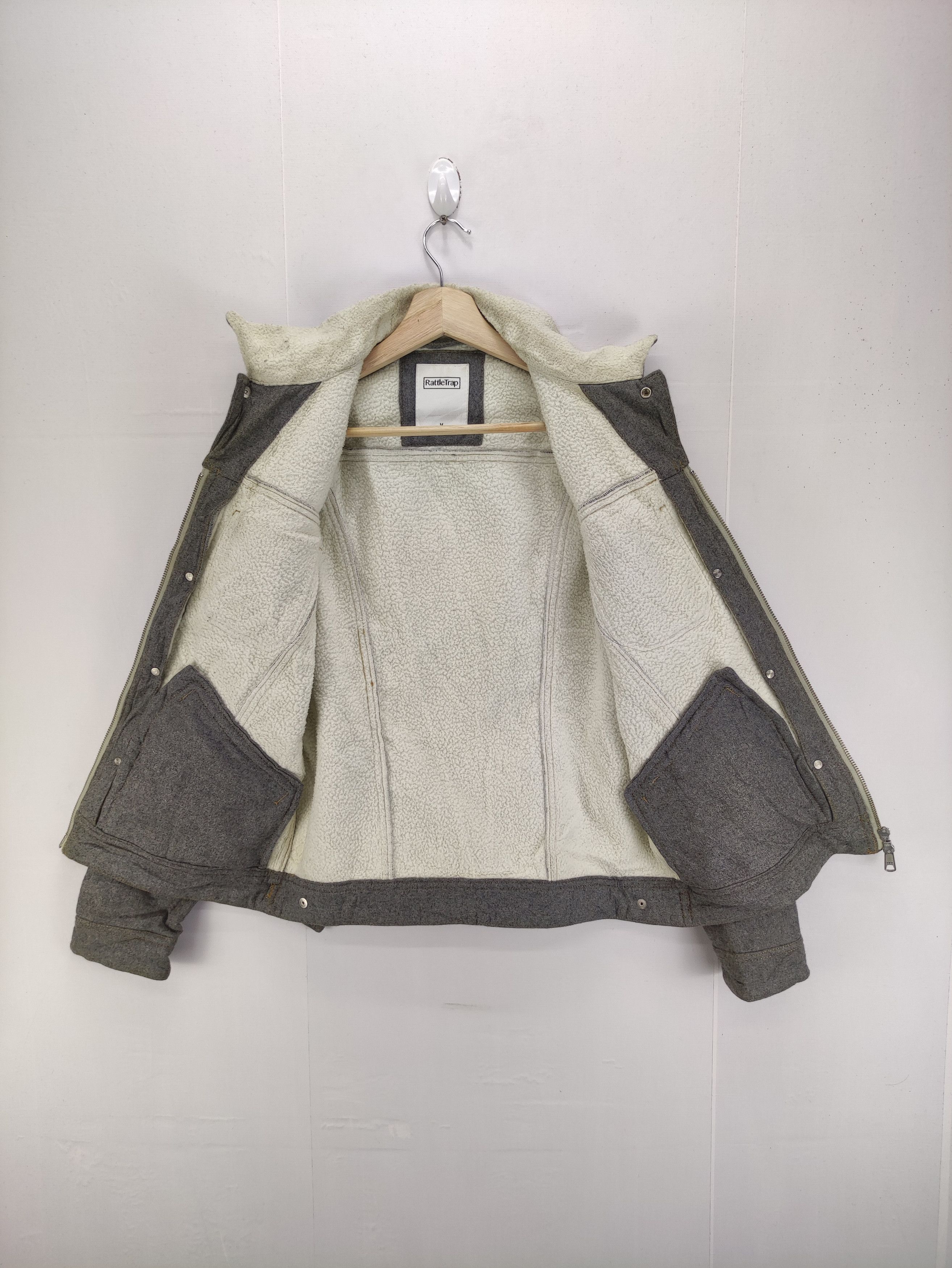 Japanese Brand Vintage RattleTrap Wool Jacket Zipper Lining Fleece Size S / US 4 / IT 40 - 3 Thumbnail