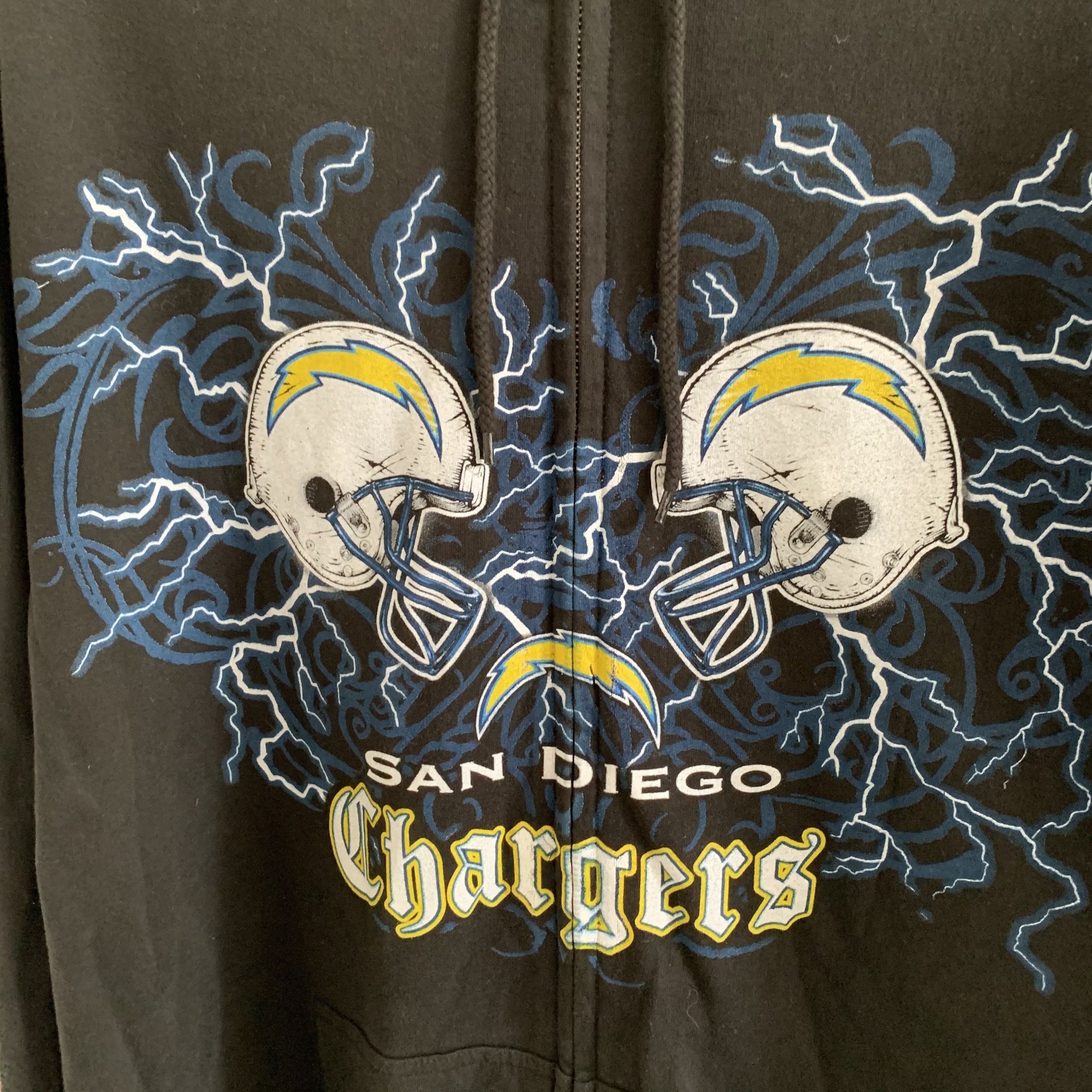 NFL San Diego Chargers Big Logo Zipper Hoodies 4XL #3251-116 Size US XXL / EU 58 / 5 - 2 Thumbnail