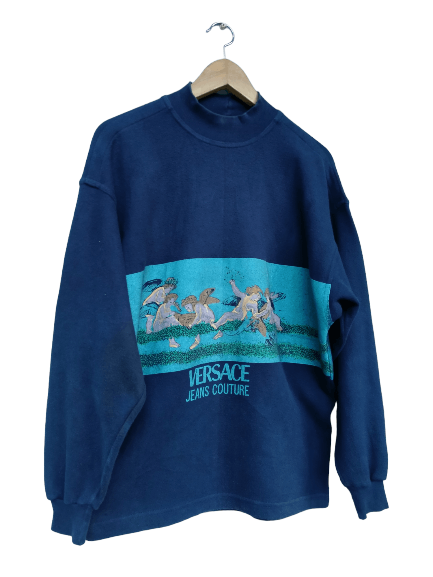 Versace Vintage 80s Versace Angel Jeans Couture Pullover Sweatshirt Size US M / EU 48-50 / 2 - 2 Thumbnail