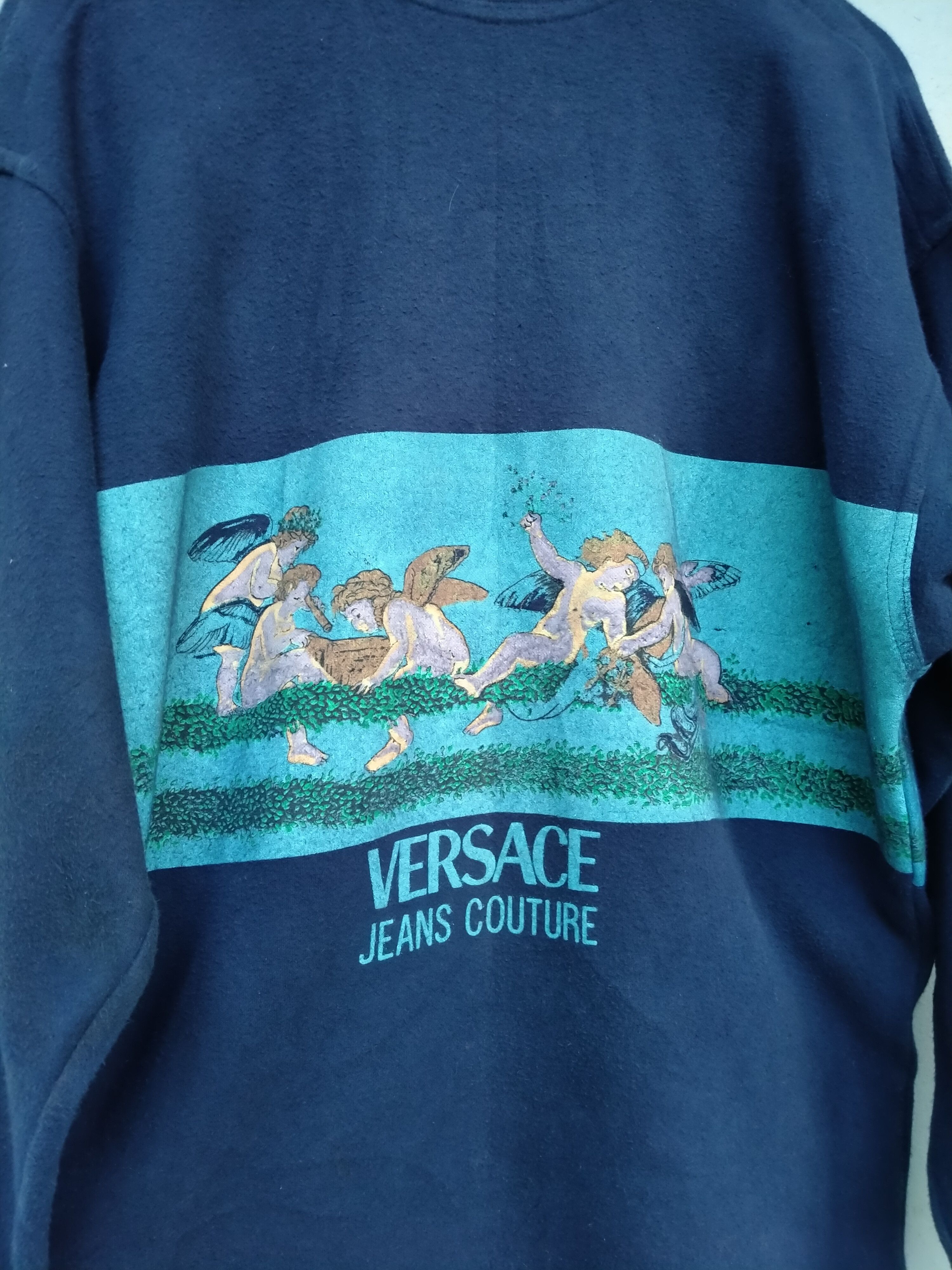 Versace Vintage 80s Versace Angel Jeans Couture Pullover Sweatshirt Size US M / EU 48-50 / 2 - 5 Thumbnail