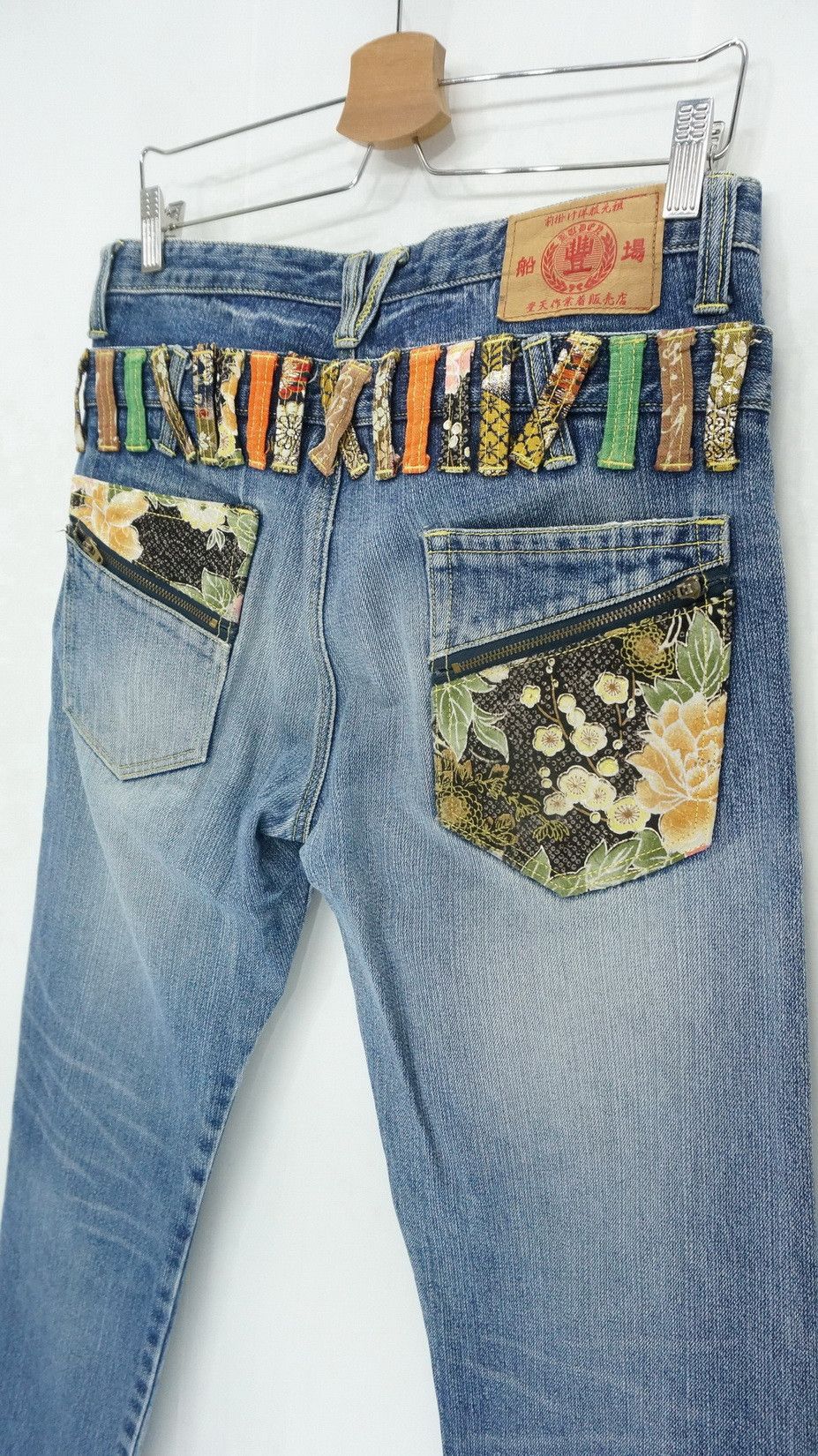 image of Distressed Denim x Vintage Japan Buden Vintage Distressed Double Waist Jeans in Blue Denim (Size 31