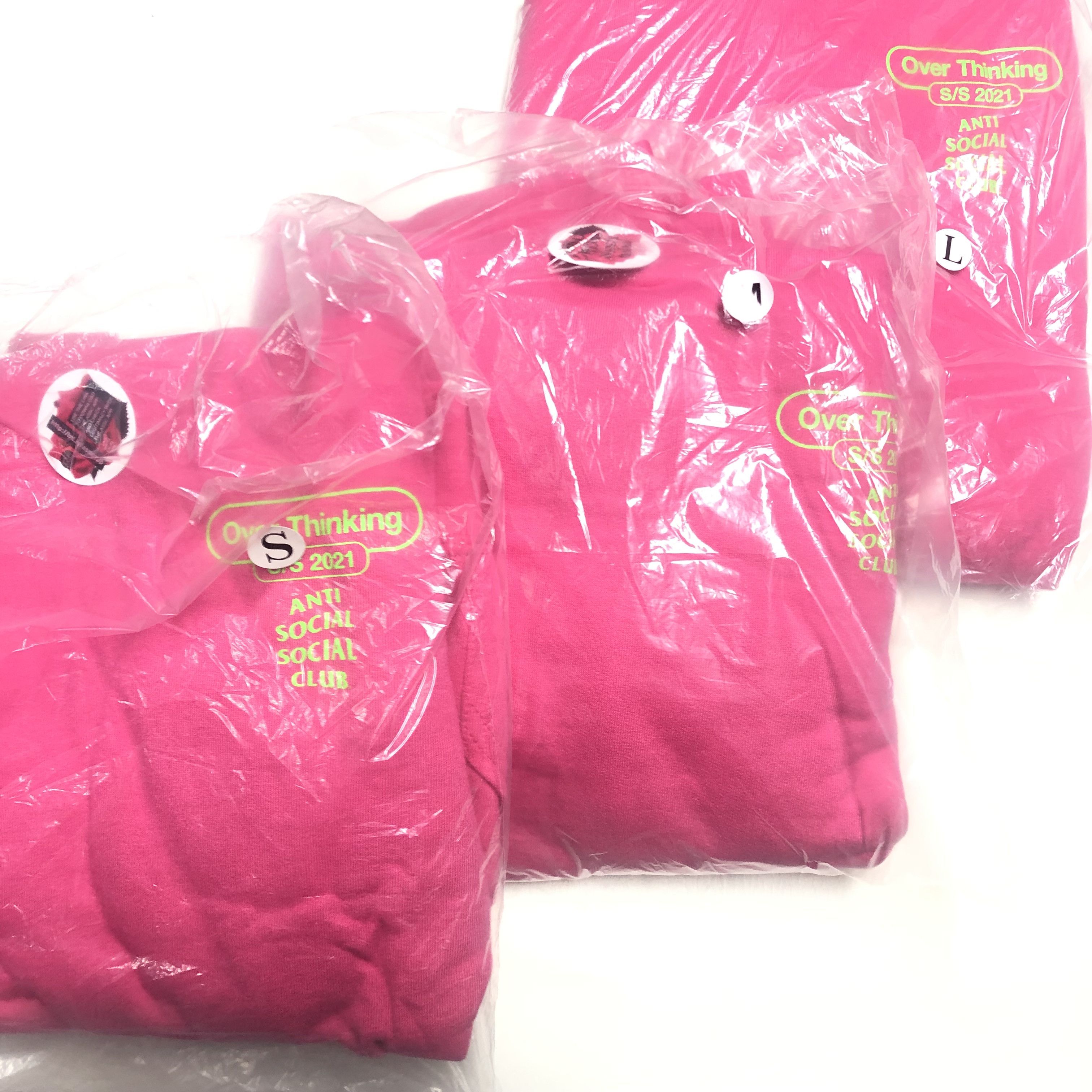 Anti Social Social Club DS S/S 2021 ASSC Over Thinking 21 Pink Hoodie BAPE KITH FOG Size US S / EU 44-46 / 1 - 7 Thumbnail