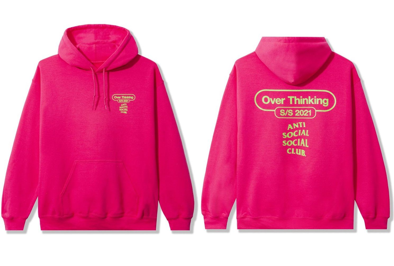 Anti Social Social Club DS S/S 2021 ASSC Over Thinking 21 Pink Hoodie BAPE KITH FOG Size US S / EU 44-46 / 1 - 6 Thumbnail