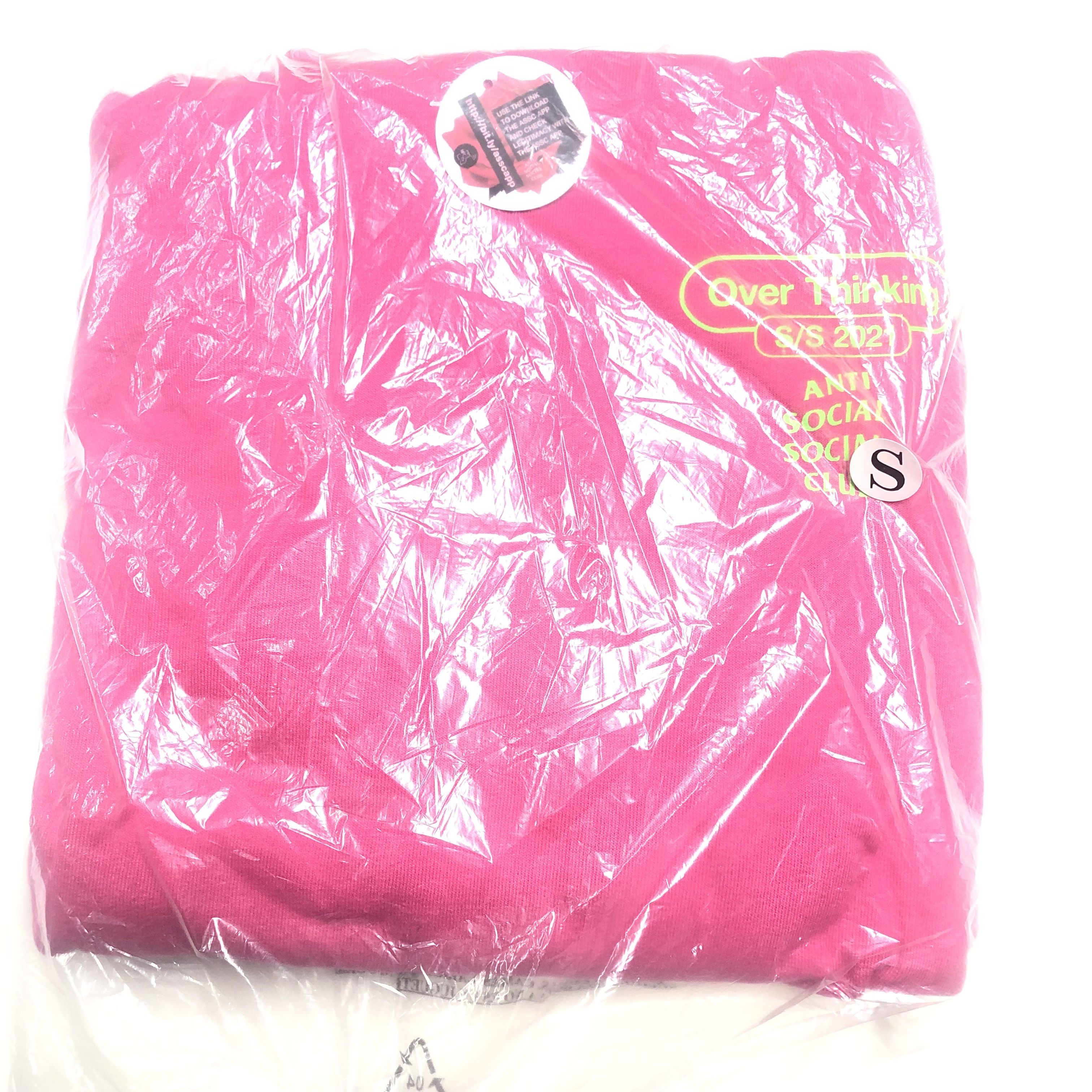 Anti Social Social Club DS S/S 2021 ASSC Over Thinking 21 Pink Hoodie BAPE KITH FOG Size US S / EU 44-46 / 1 - 2 Thumbnail
