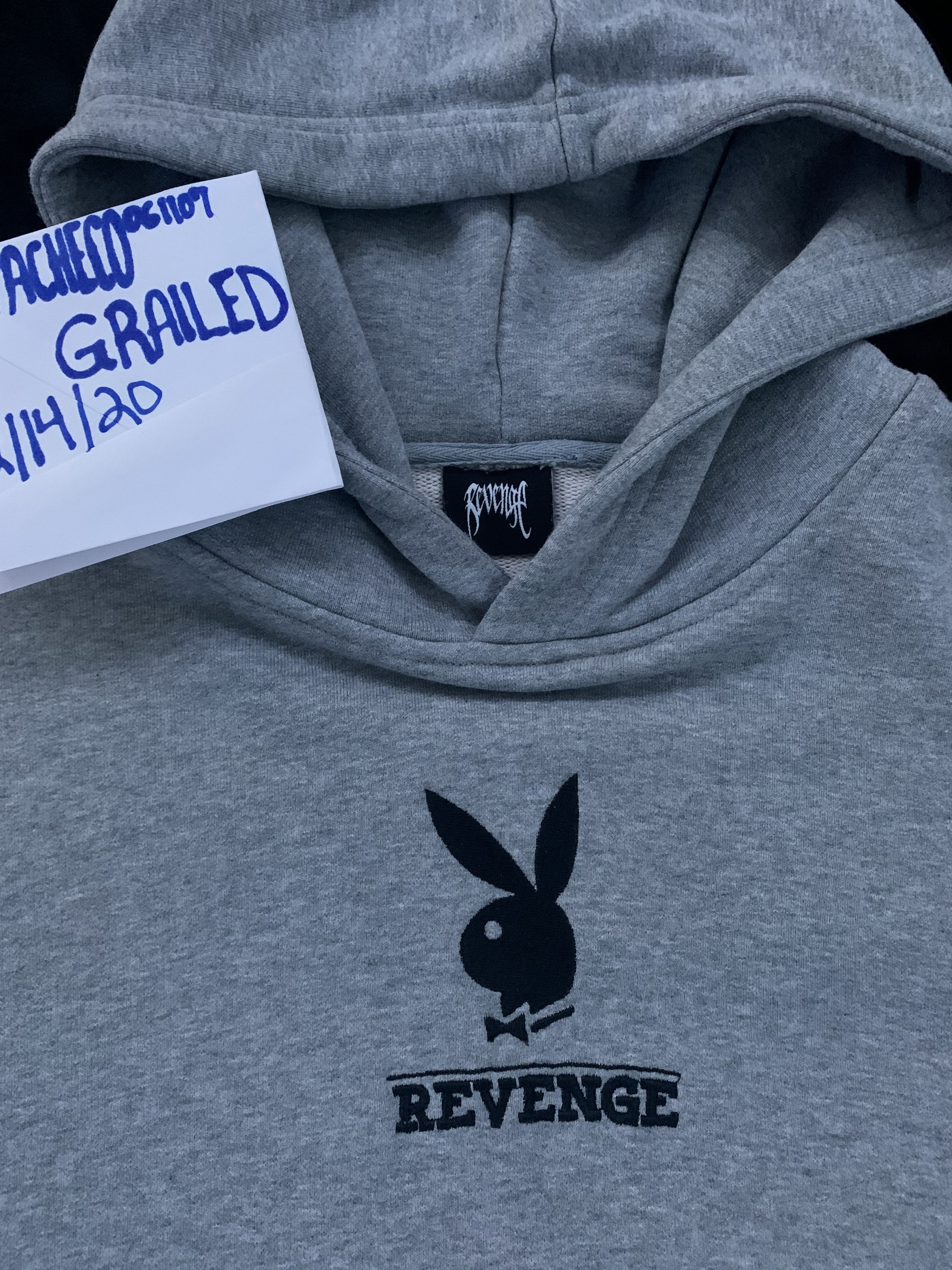 Playboy × Revenge Revenge x Playboy Grey Embroidered Trademark Hoodie Size US S / EU 44-46 / 1 - 2 Thumbnail