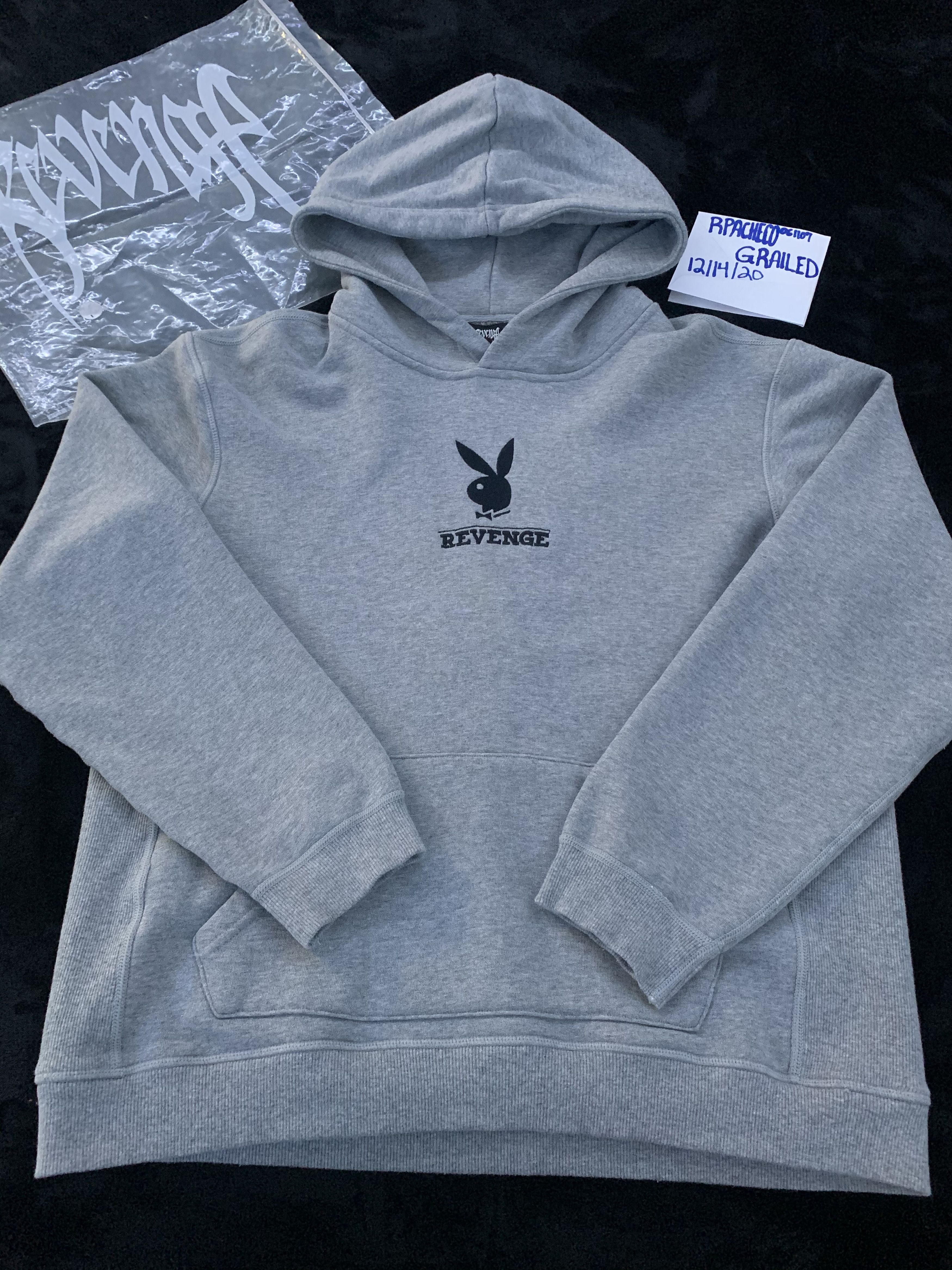 Playboy × Revenge Revenge x Playboy Grey Embroidered Trademark Hoodie Size US S / EU 44-46 / 1 - 1 Thumbnail