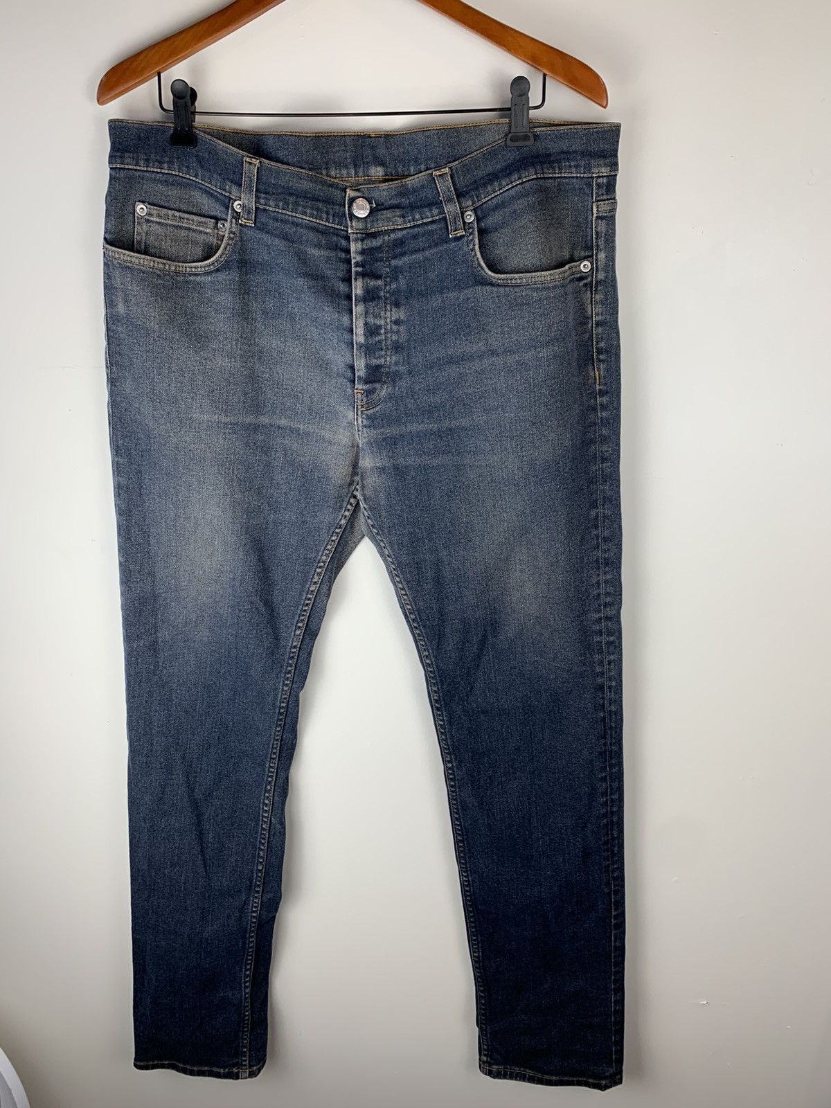 Helmut Lang elastic denim low waist slim leg