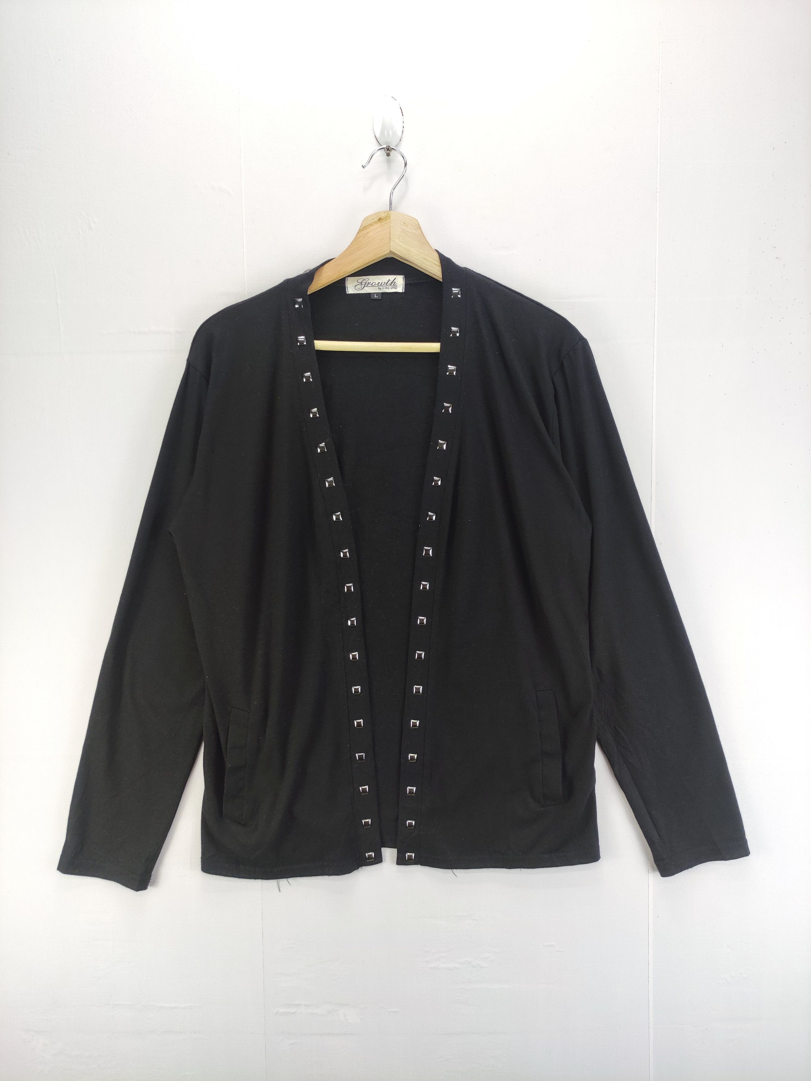 Japanese Brand Vintage Cardigan Sweater By Growth Skull Logo Back Size M / US 6-8 / IT 42-44 - 2 Thumbnail