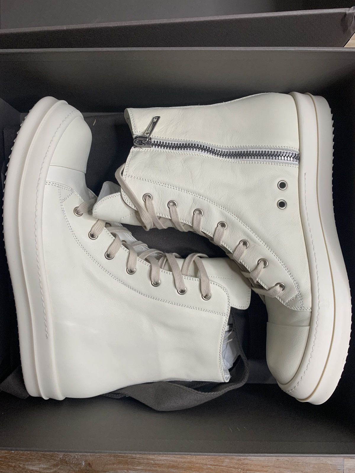 Rick Owens Milk leather high top ramones EU45!!! Size US 12 / EU 45 - 8 Thumbnail