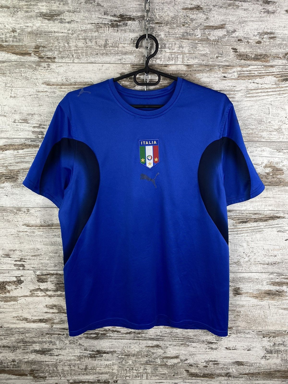 Puma × Vintage Mens Vintage Puma Italia Soccer Jersey T-shirt tee Italy Size US M / EU 48-50 / 2 - 1 Thumbnail