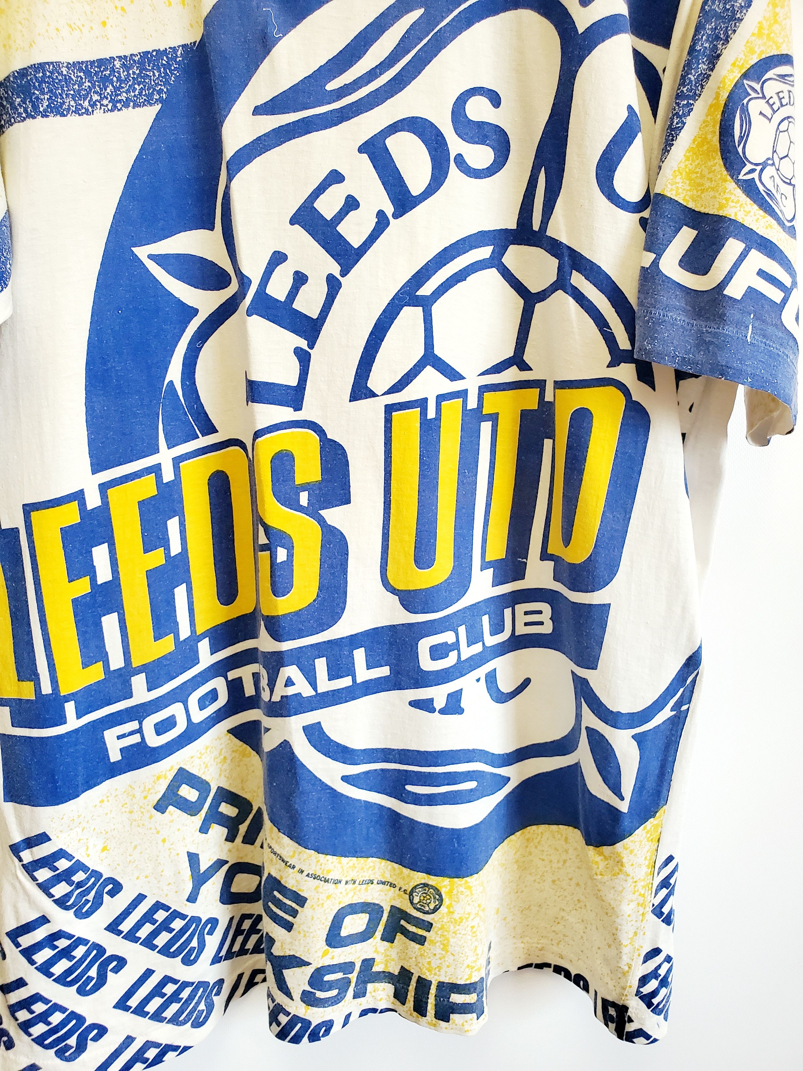 Vintage RARE leeds united Vintage 90 T-Shirt Size US XL / EU 56 / 4 - 6 Thumbnail