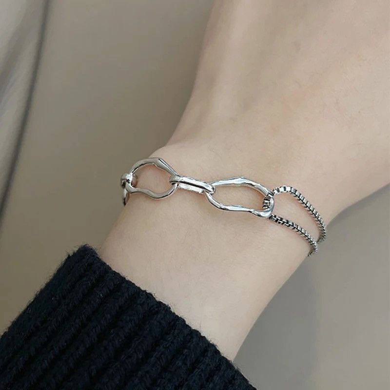 Jewelry Beautiful Minimalist Silver Bracelet Size ONE SIZE - 3 Thumbnail