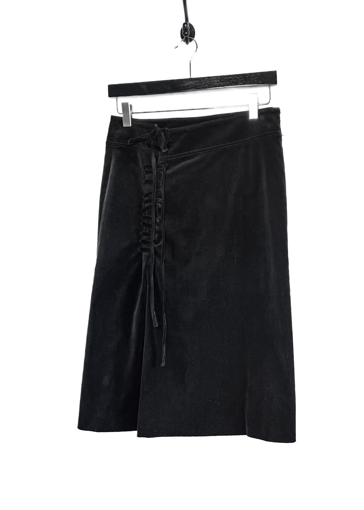 Gucci Black Velvet A-Line Skirt