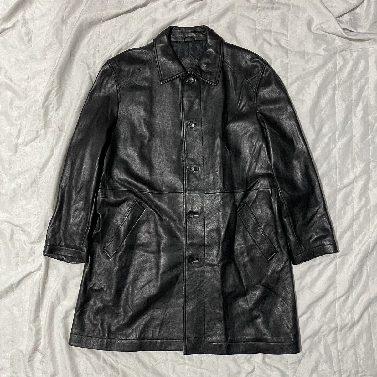 image of Balenciaga Baleciaga Leather Coat ‘Nicholas Ghesquirre Era in Black, Men's (Size Large)