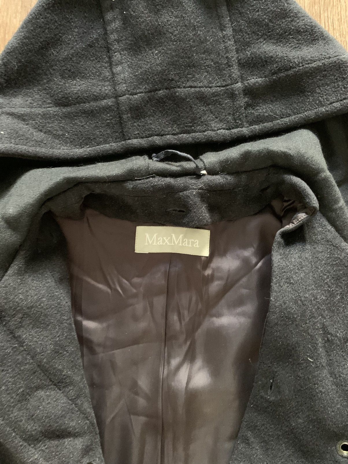 Max Mara × Vintage 🔥VINTAGE MAX MARA HOOD WOOL LONG COAT JACKET Size US M / EU 48-50 / 2 - 13 Thumbnail