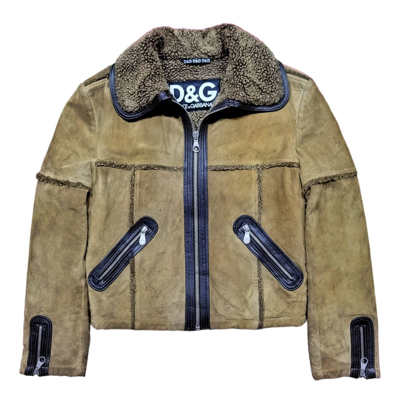Pre-owned Dolce & Gabbana Graileddolce & Gabanna Suede Jacket In Brown