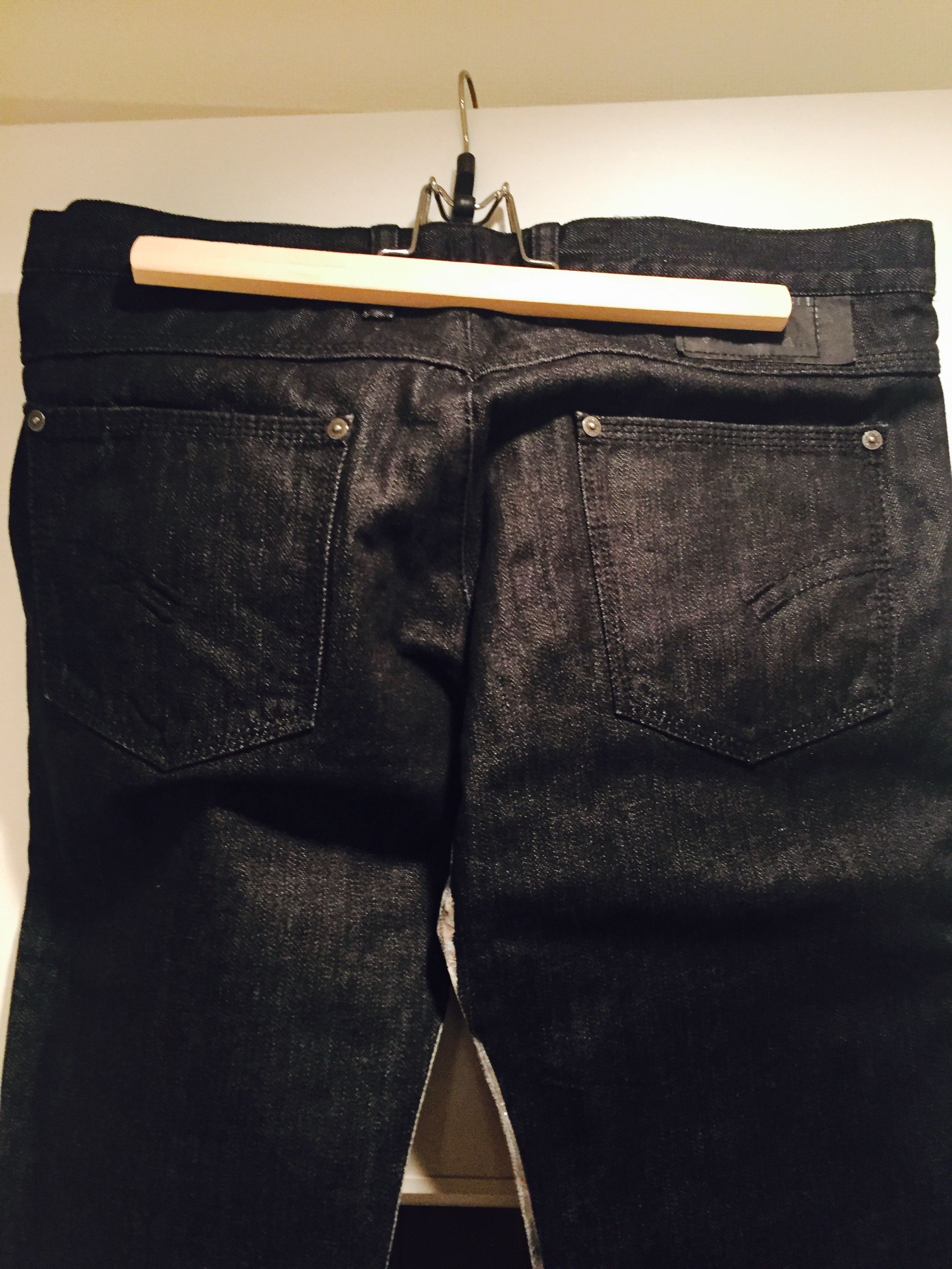Neil Barrett SILVER LUSTER WAX COATED BLACK DENIM Size US 32 / EU 48 - 4 Thumbnail