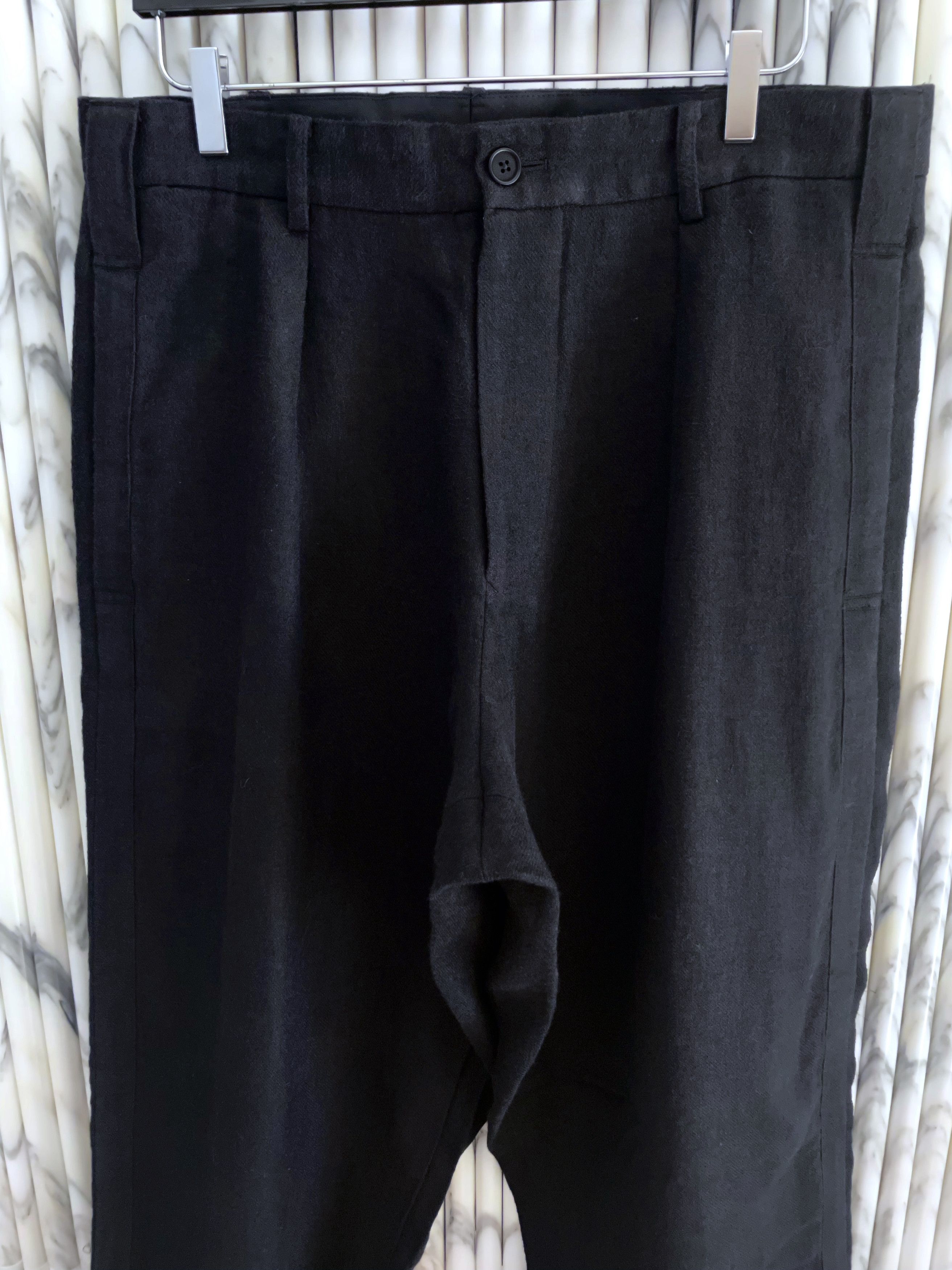 Yohji Yamamoto SLOUCHY HAKAMA WIDE LEG BLACK LINEN TROUSERS Size US 34 / EU 50 - 4 Thumbnail