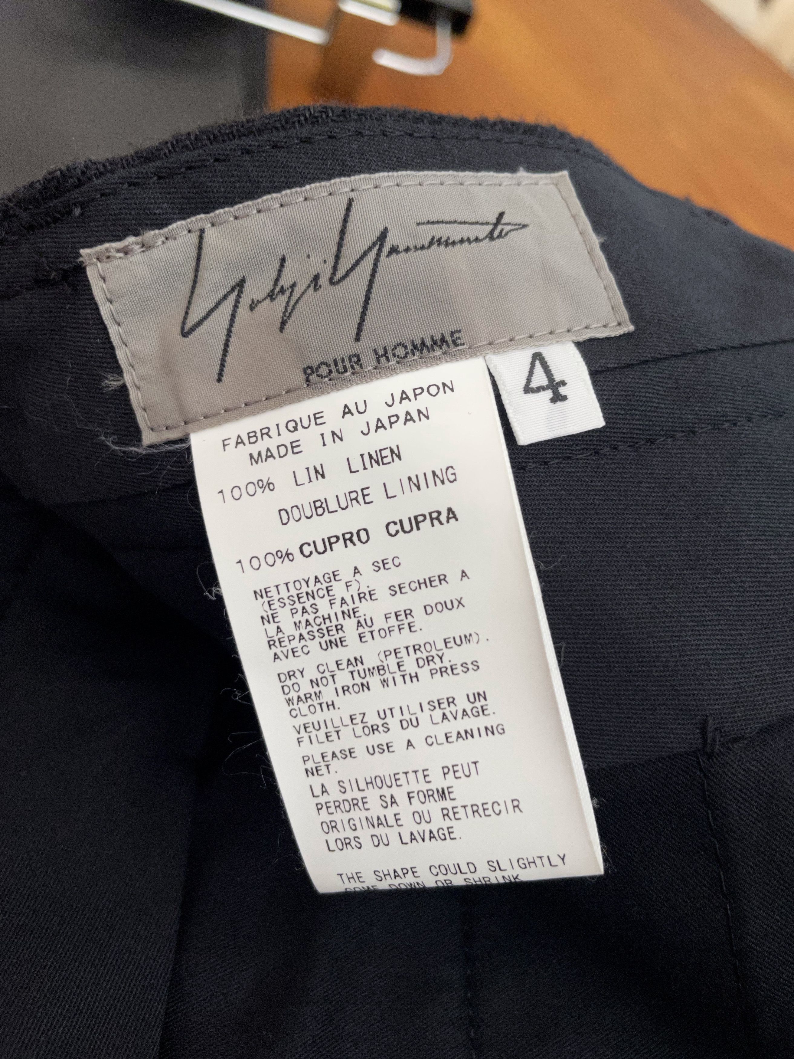 Yohji Yamamoto SLOUCHY HAKAMA WIDE LEG BLACK LINEN TROUSERS Size US 34 / EU 50 - 7 Thumbnail