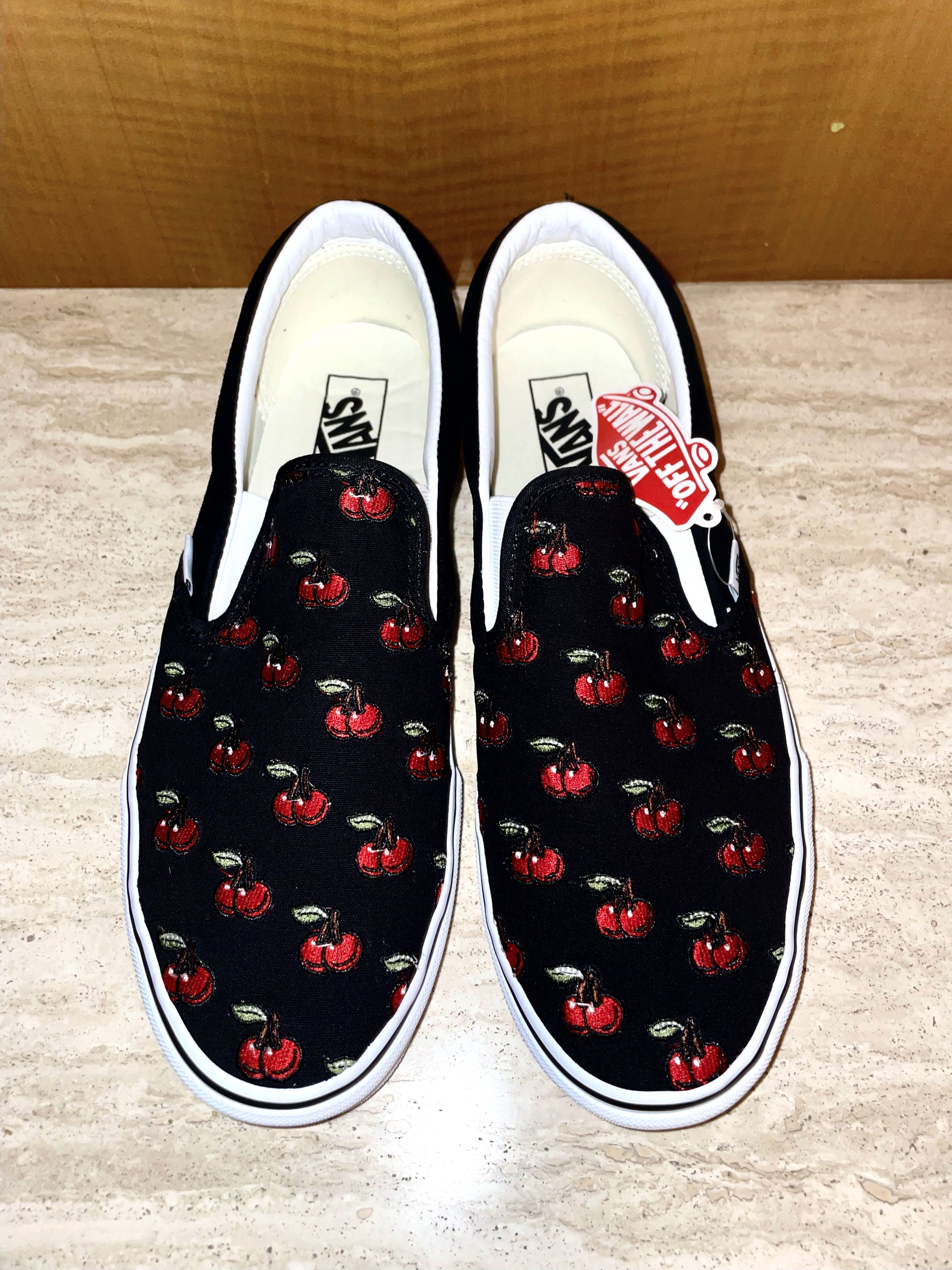 Vans CHERRY PRINTED CANVAS SLIP ON SKATE SNEAKERS Size US 12 / EU 45 - 4 Thumbnail