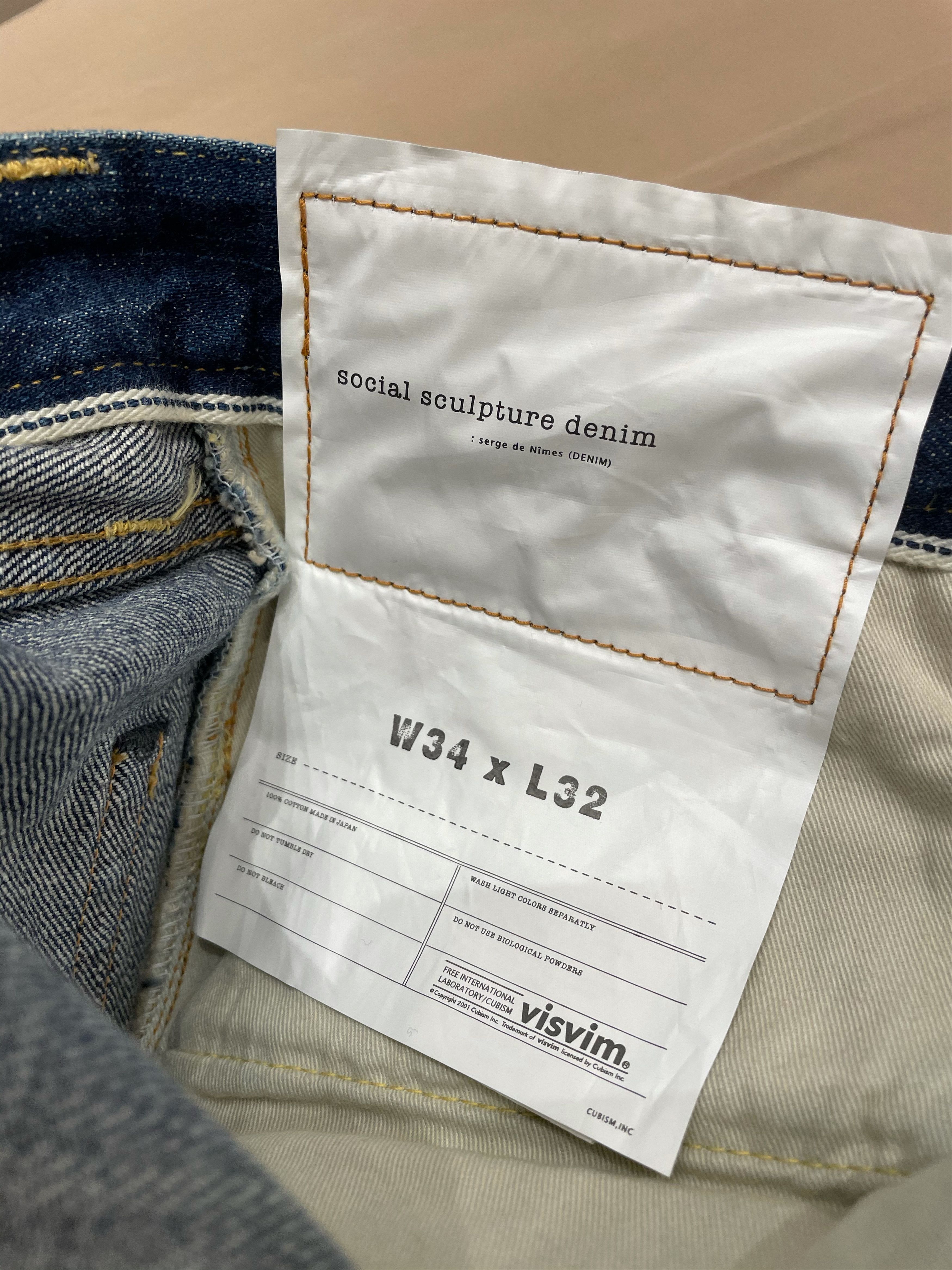 Visvim NEW SOCIAL SCULPTURE 10 DAMAGE 16 SELVEDGE DENIM Size US 32 / EU 48 - 8 Thumbnail
