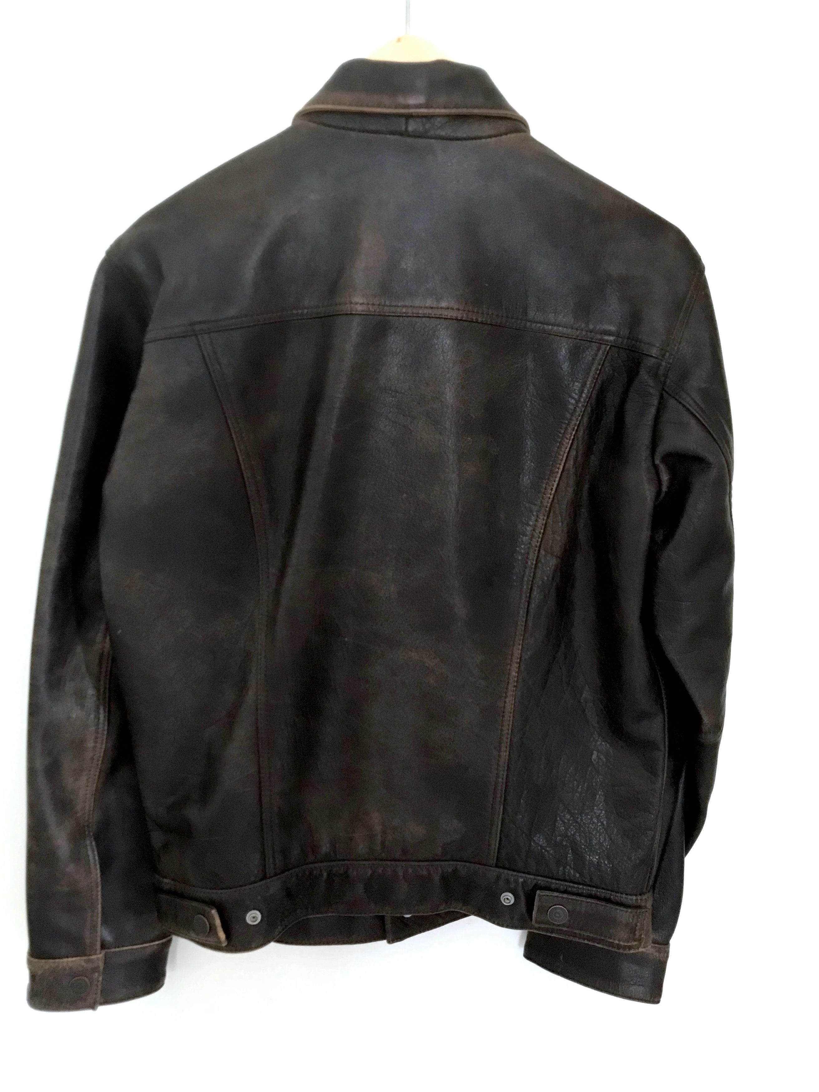 Levi's BNWT DISTRESSED BUFFALO LEATHER TYPE 3 TRUCKER JACKET Size US M / EU 48-50 / 2 - 4 Thumbnail
