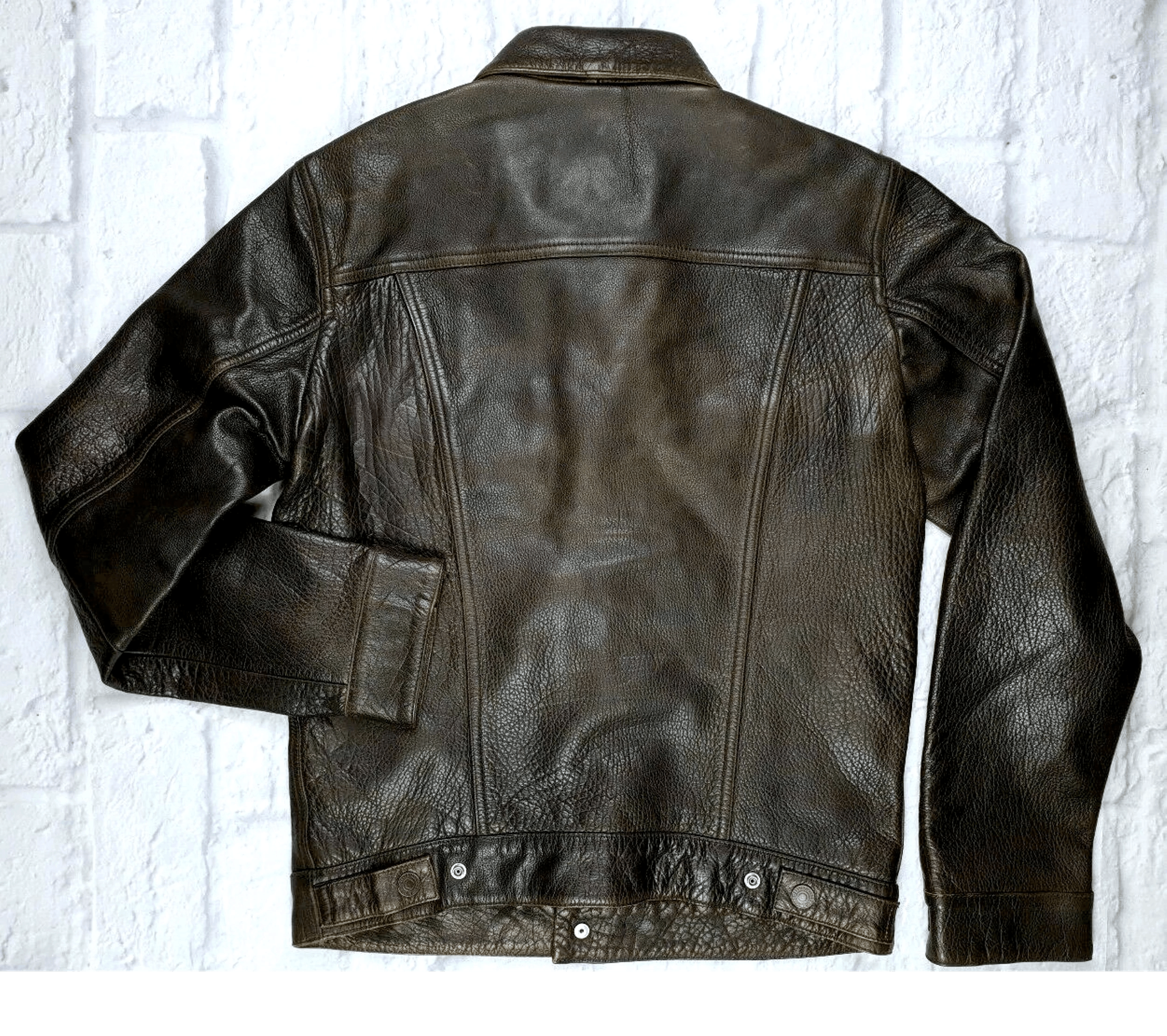 Levi's BNWT DISTRESSED BUFFALO LEATHER TYPE 3 TRUCKER JACKET Size US M / EU 48-50 / 2 - 16 Thumbnail
