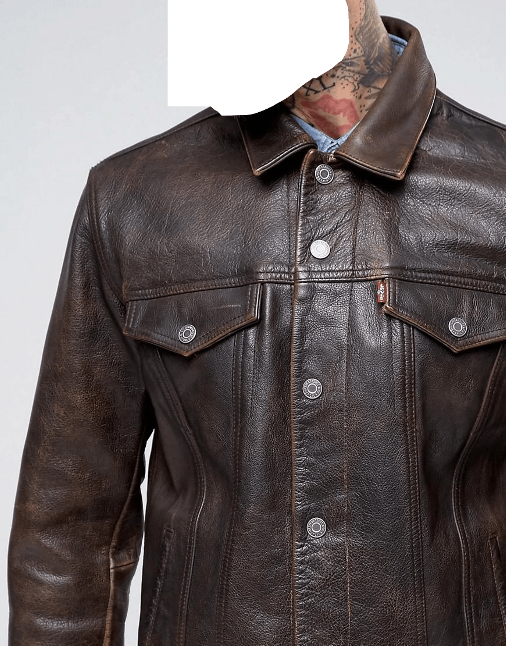 Levi's BNWT DISTRESSED BUFFALO LEATHER TYPE 3 TRUCKER JACKET Size US M / EU 48-50 / 2 - 17 Thumbnail
