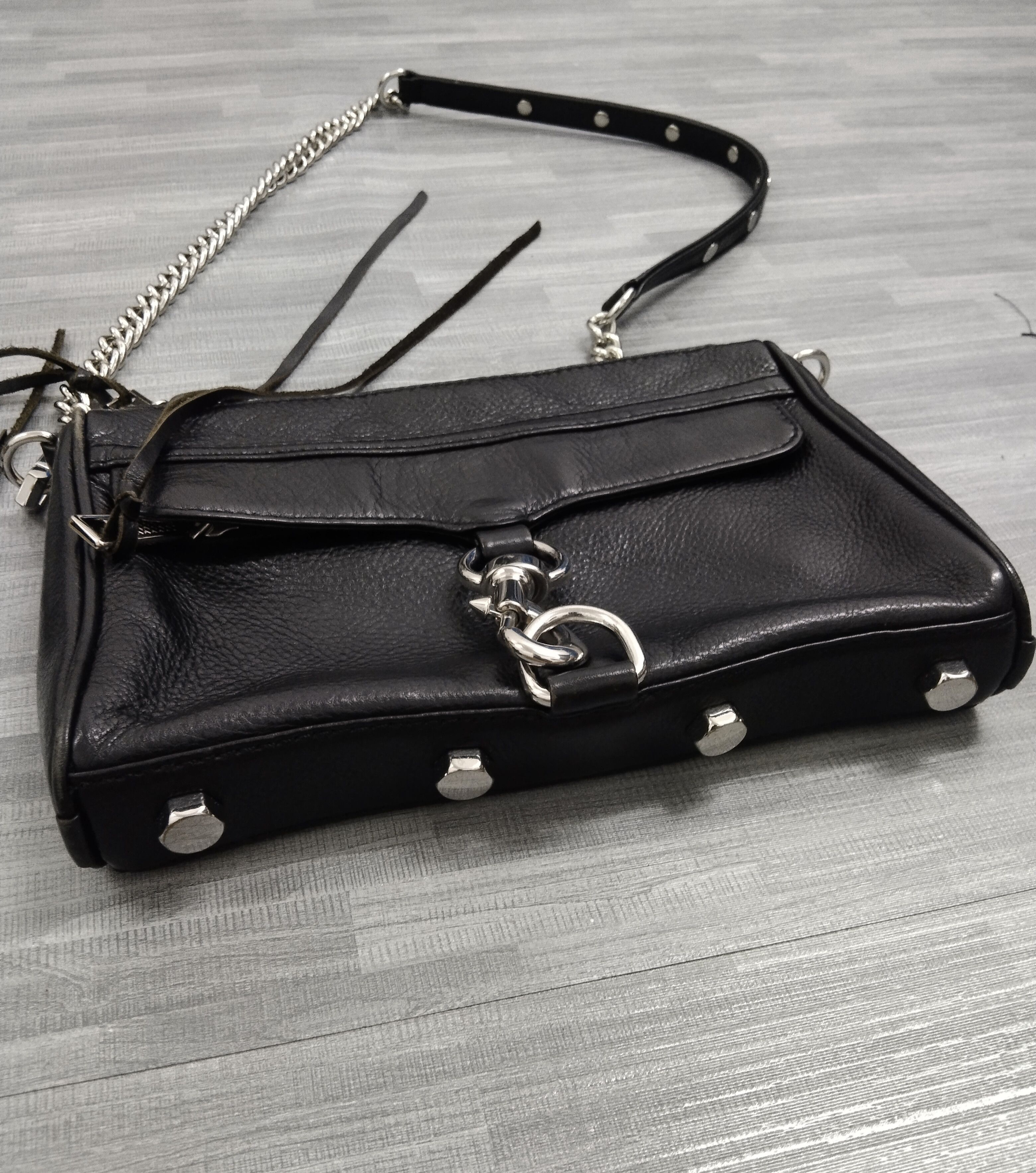 REBECCA MINKOFF CHAIN LEATHER BAG