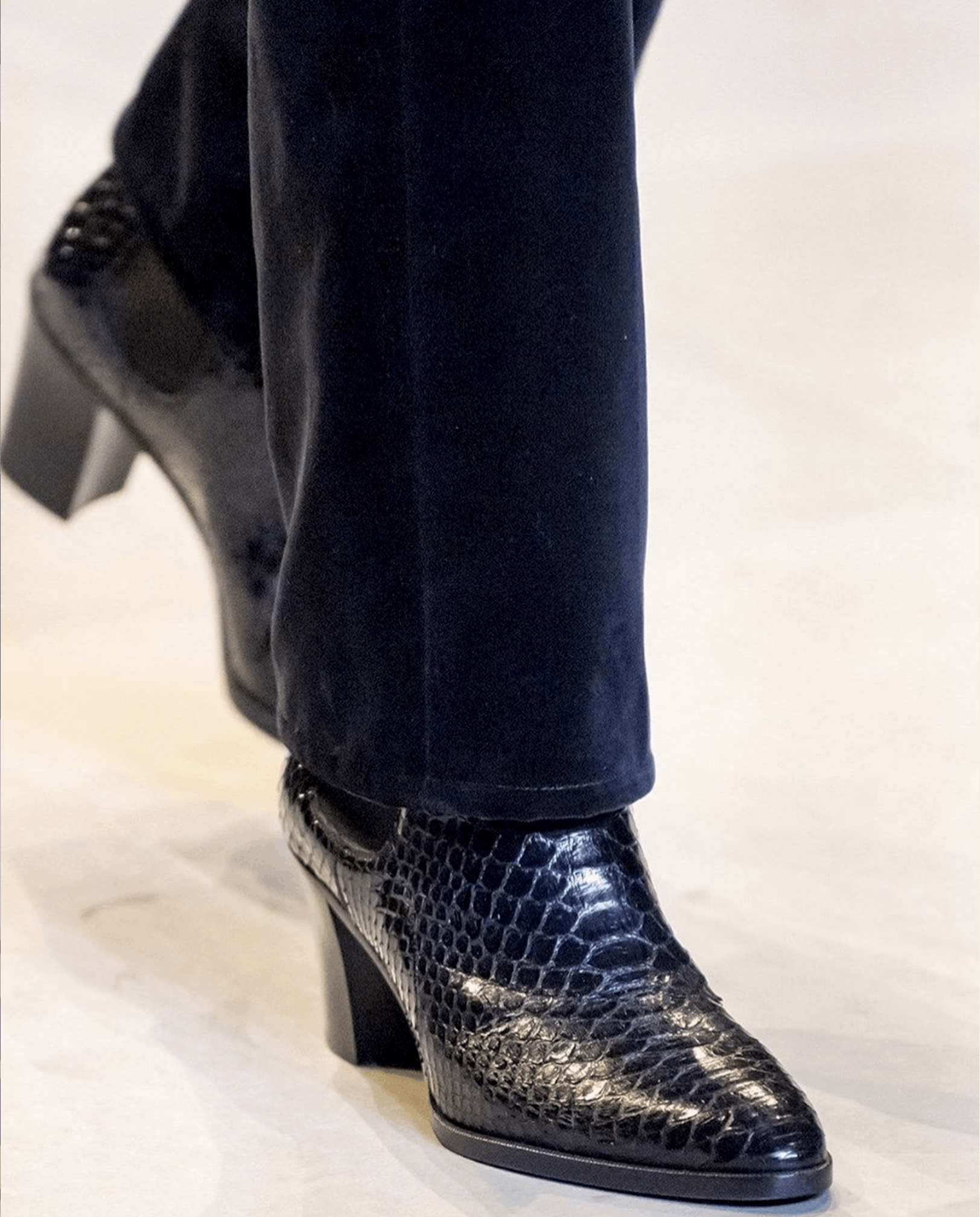 Celine × Hedi Slimane *GRAIL* AW20 BRAND NEW SHINY PYTHON LEATHER PAGES BOOTS Size US 12 / EU 45 - 23 Thumbnail