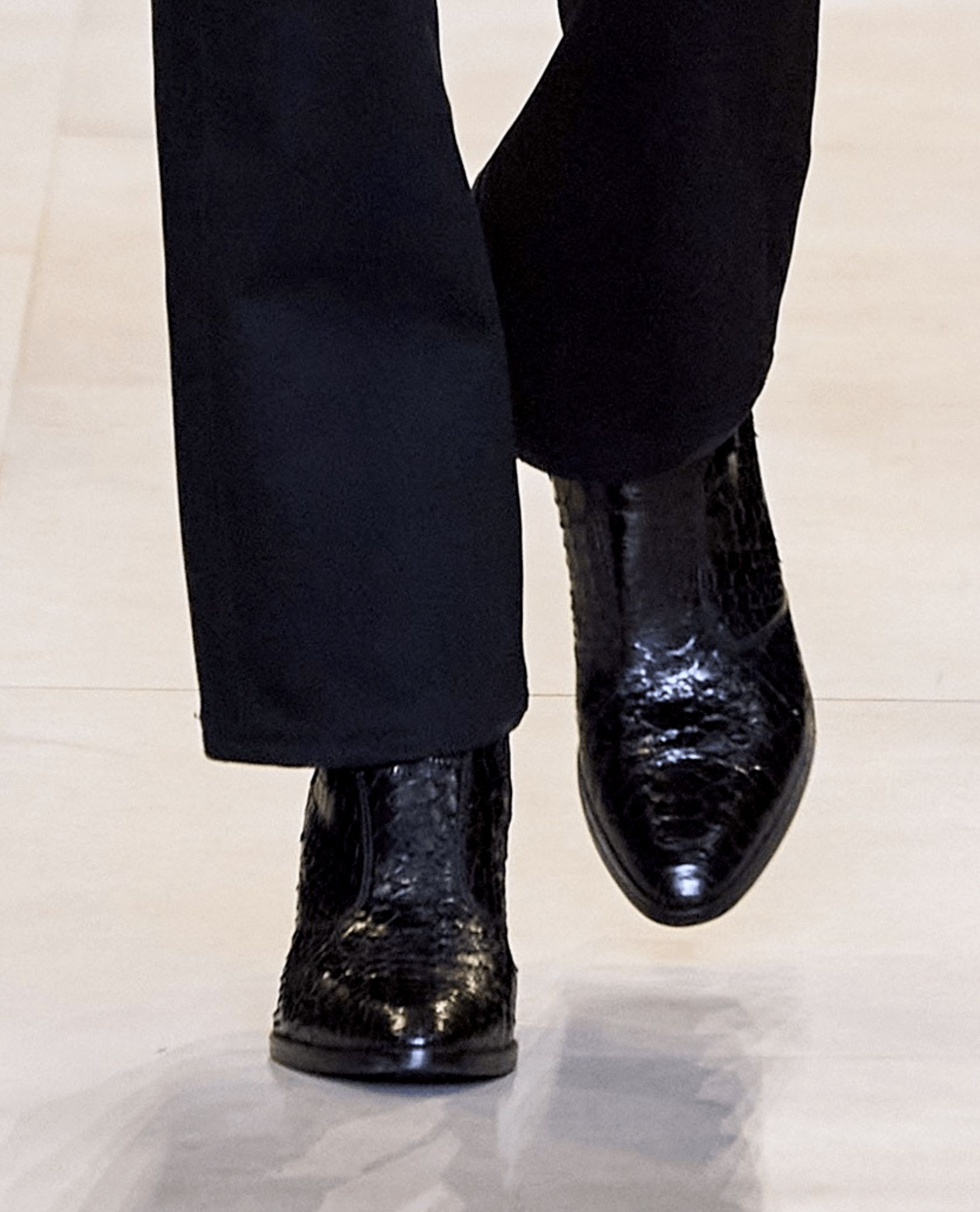Celine × Hedi Slimane *GRAIL* AW20 BRAND NEW SHINY PYTHON LEATHER PAGES BOOTS Size US 12 / EU 45 - 22 Thumbnail