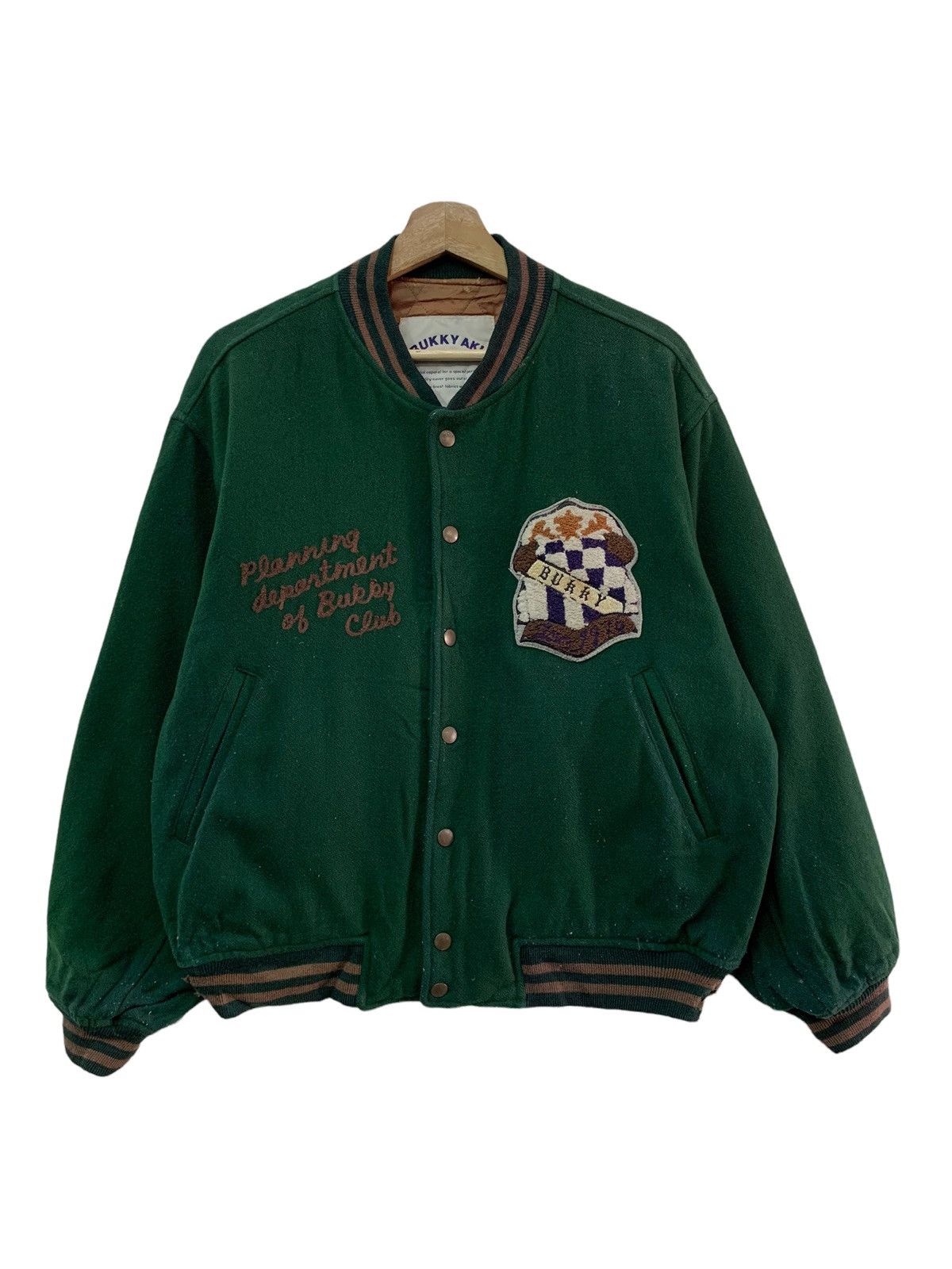 Japanese Brand × Vintage 🔥VTG BUKKI AKI WOOL VARSITY JACKETS Size US L / EU 52-54 / 3 - 5 Thumbnail