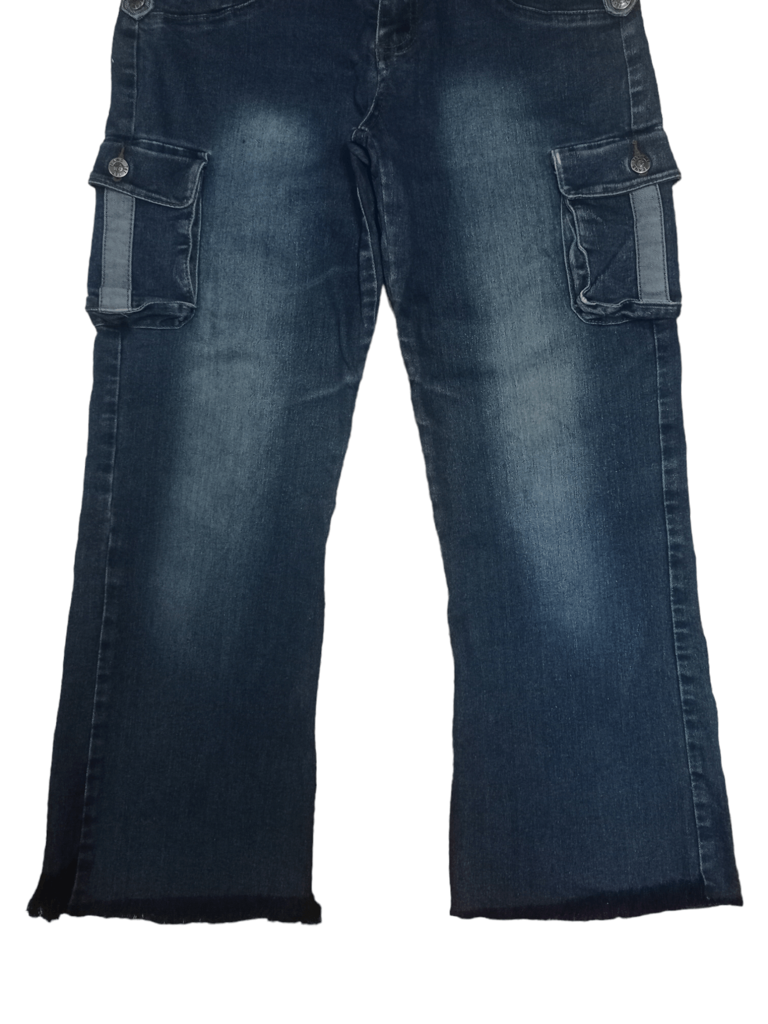 Japanese Brand Vintage Japanese T&T Blue Wash Flare Cargo Denim Pants Size US 28 / EU 44 - 6 Thumbnail