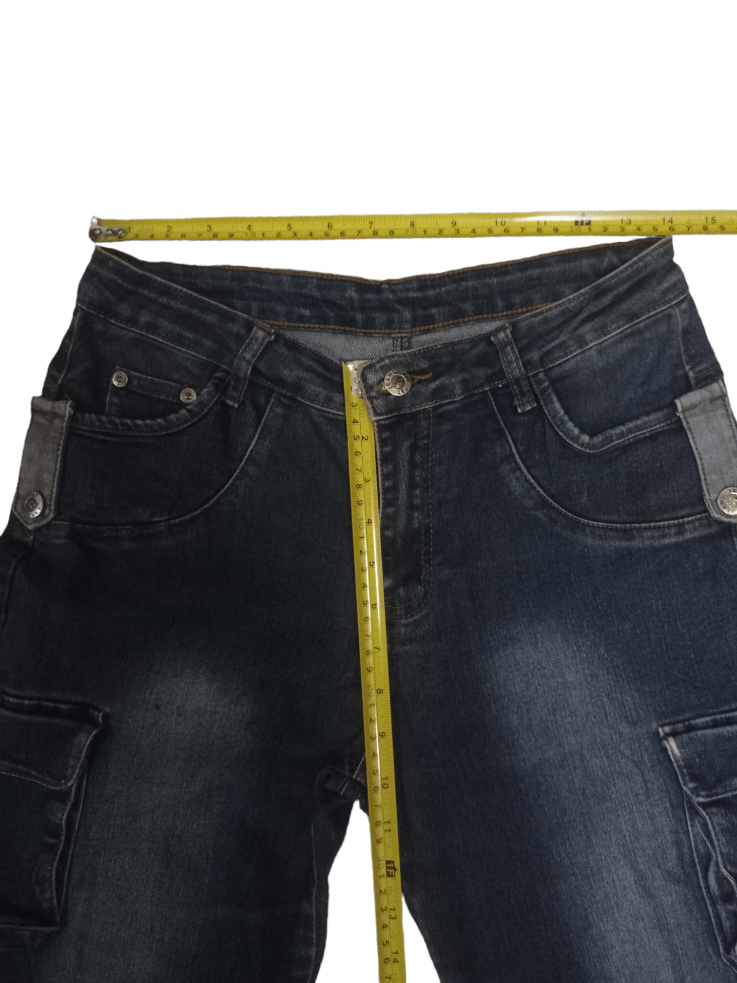 Japanese Brand Vintage Japanese T&T Blue Wash Flare Cargo Denim Pants Size US 28 / EU 44 - 7 Thumbnail