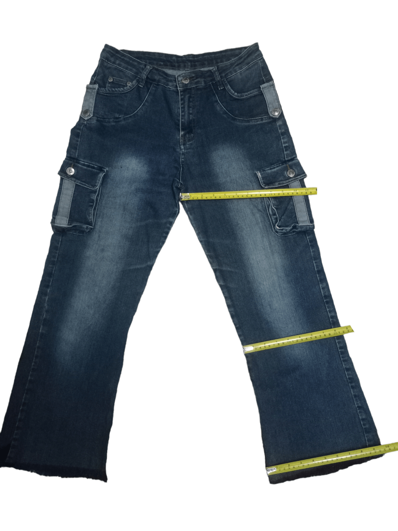 Japanese Brand Vintage Japanese T&T Blue Wash Flare Cargo Denim Pants Size US 28 / EU 44 - 9 Thumbnail