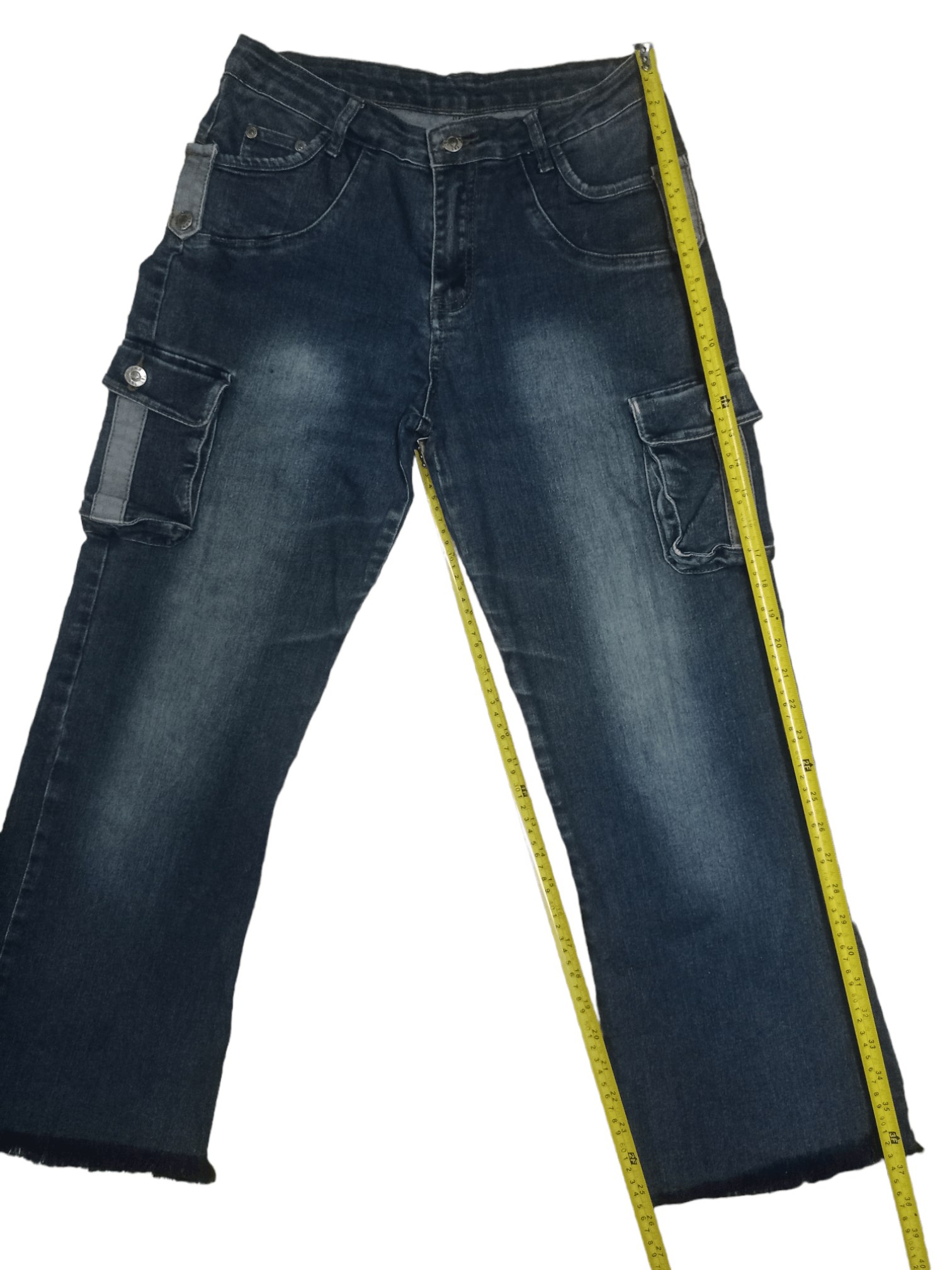 Japanese Brand Vintage Japanese T&T Blue Wash Flare Cargo Denim Pants Size US 28 / EU 44 - 8 Thumbnail