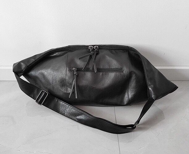 Vintage Oversized retro faux leather hobo bag messenger bag Size ONE SIZE - 4 Thumbnail