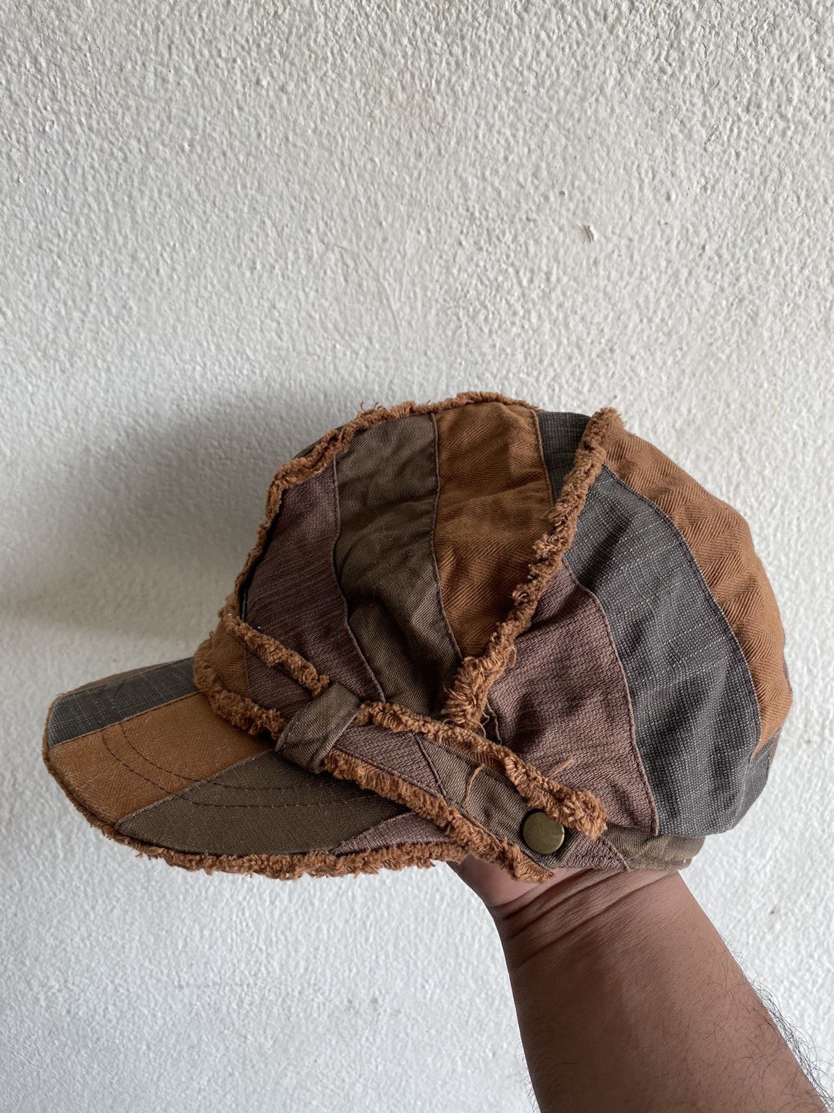 Japanese Brand Distress Patchwork Newsboy Hat Size ONE SIZE - 2 Thumbnail