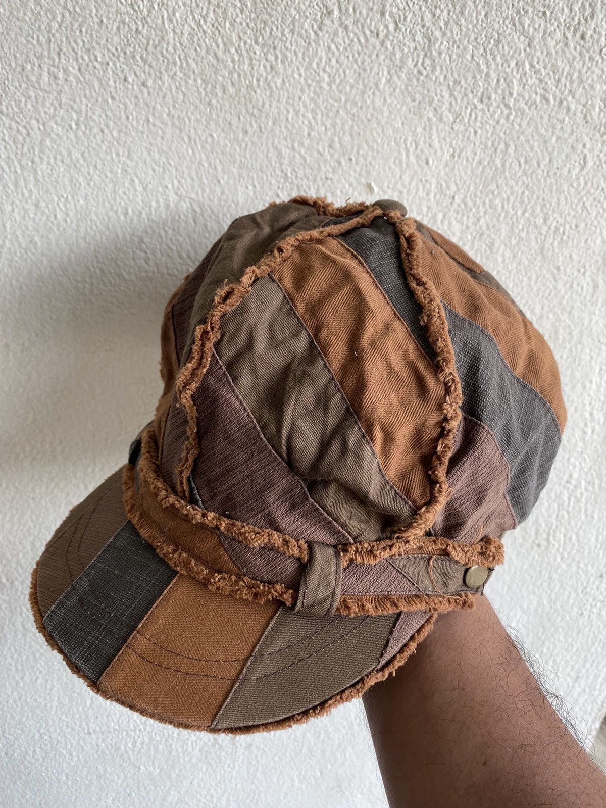 Japanese Brand Distress Patchwork Newsboy Hat Size ONE SIZE - 1 Thumbnail