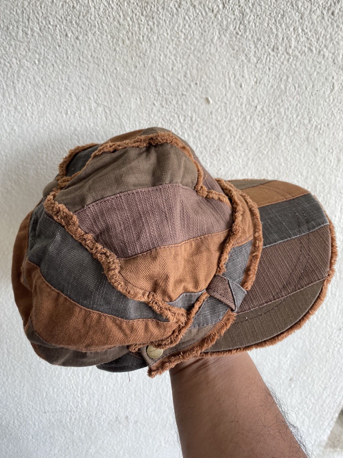 Japanese Brand Distress Patchwork Newsboy Hat Size ONE SIZE - 4 Thumbnail