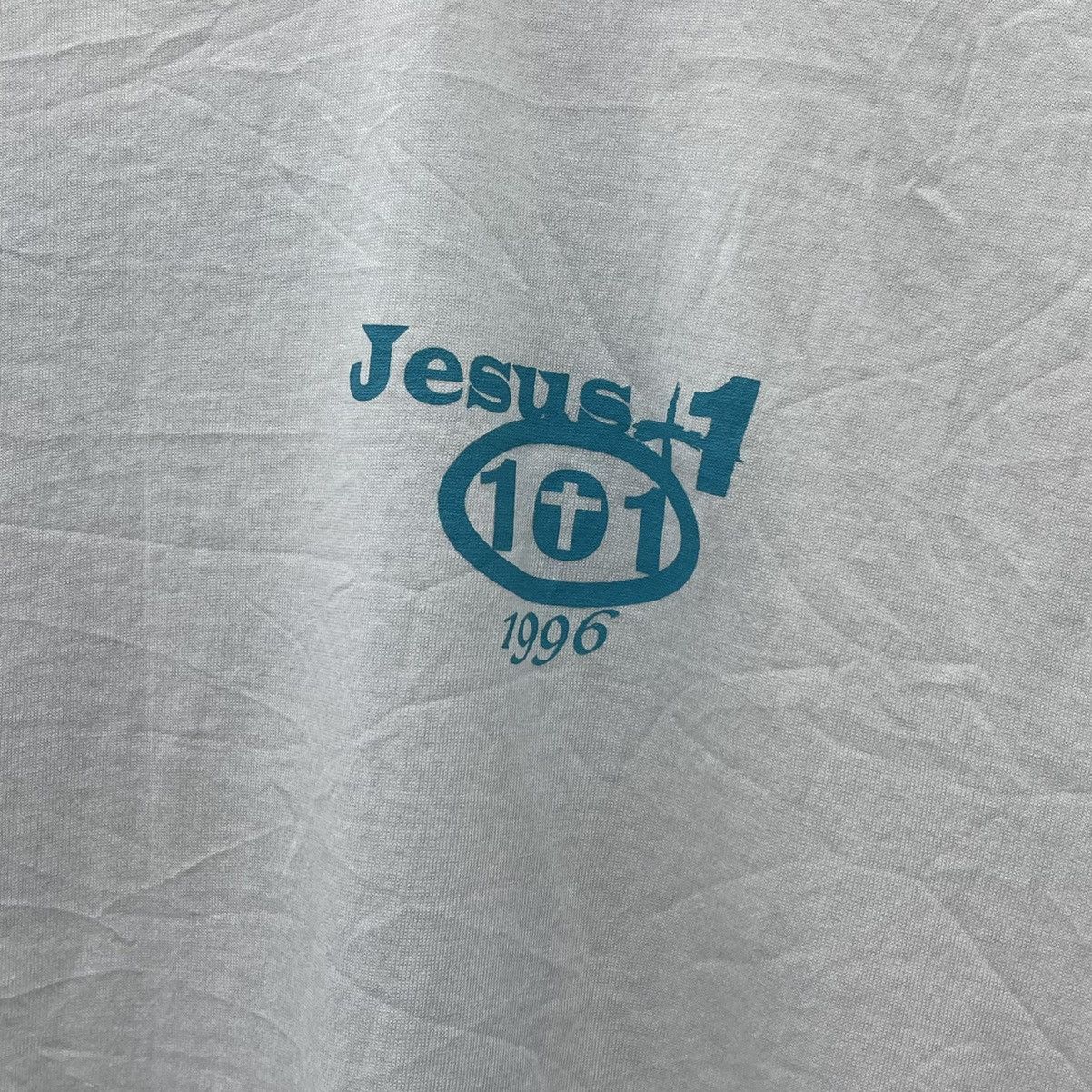 Vintage Vintage 90s Jesus T-Shirt God's Power Point Art Design Photo Size US XL / EU 56 / 4 - 4 Thumbnail