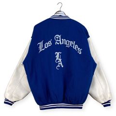 Vtg 80s 90s Los Angeles LA Dodgers Letterman Jacket Wool Large Made in USA