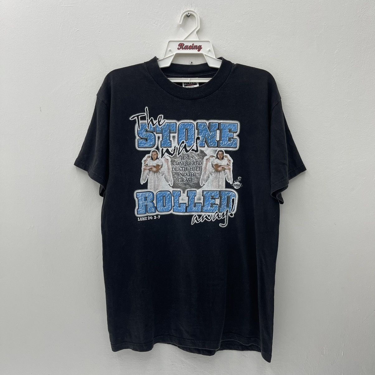 Other The Stone Rolled Was Away Luke 24: 2-7 Vintage 90s T-Shirt Size US L / EU 52-54 / 3 - 1 Thumbnail