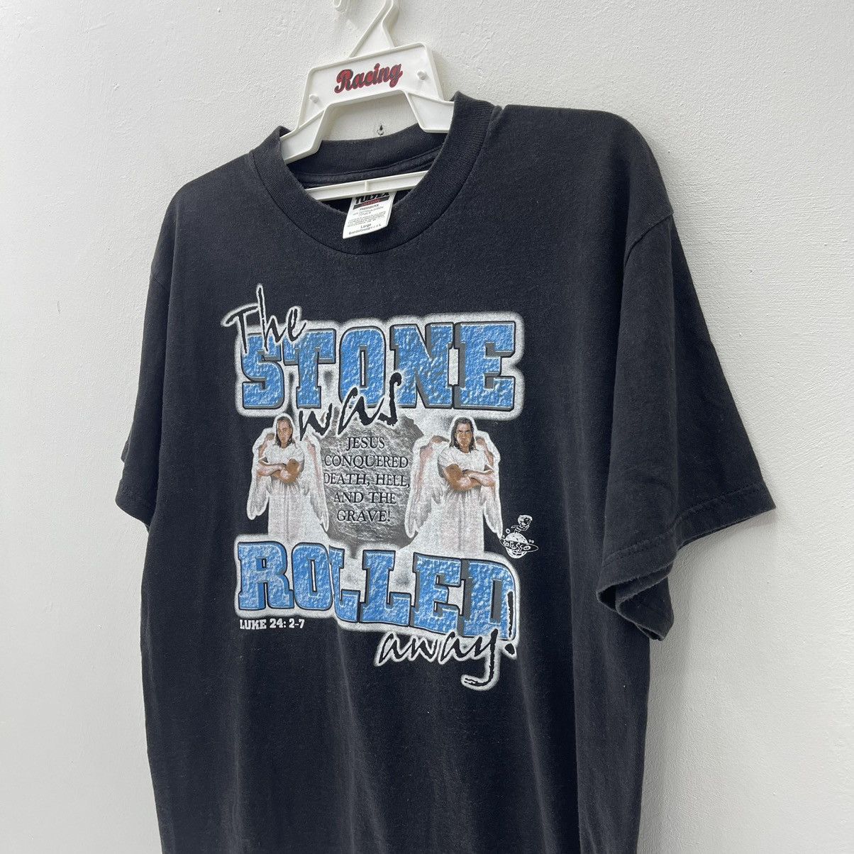 Other The Stone Rolled Was Away Luke 24: 2-7 Vintage 90s T-Shirt Size US L / EU 52-54 / 3 - 4 Thumbnail