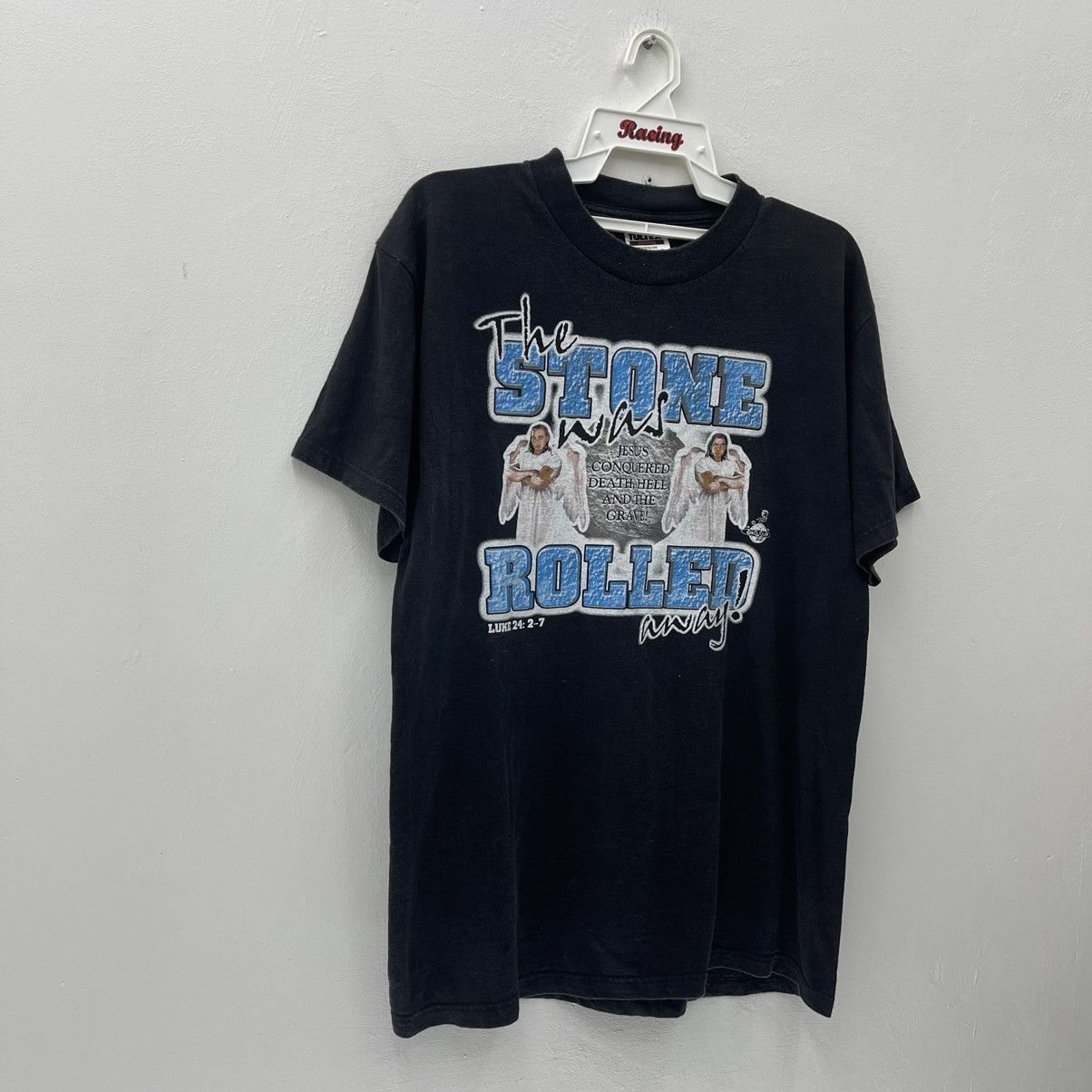 Other The Stone Rolled Was Away Luke 24: 2-7 Vintage 90s T-Shirt Size US L / EU 52-54 / 3 - 6 Thumbnail