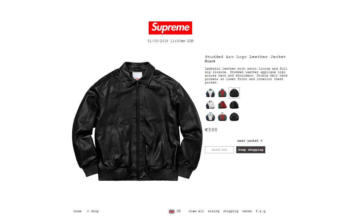 Supreme supreme leather arc logo jacket black Grailed