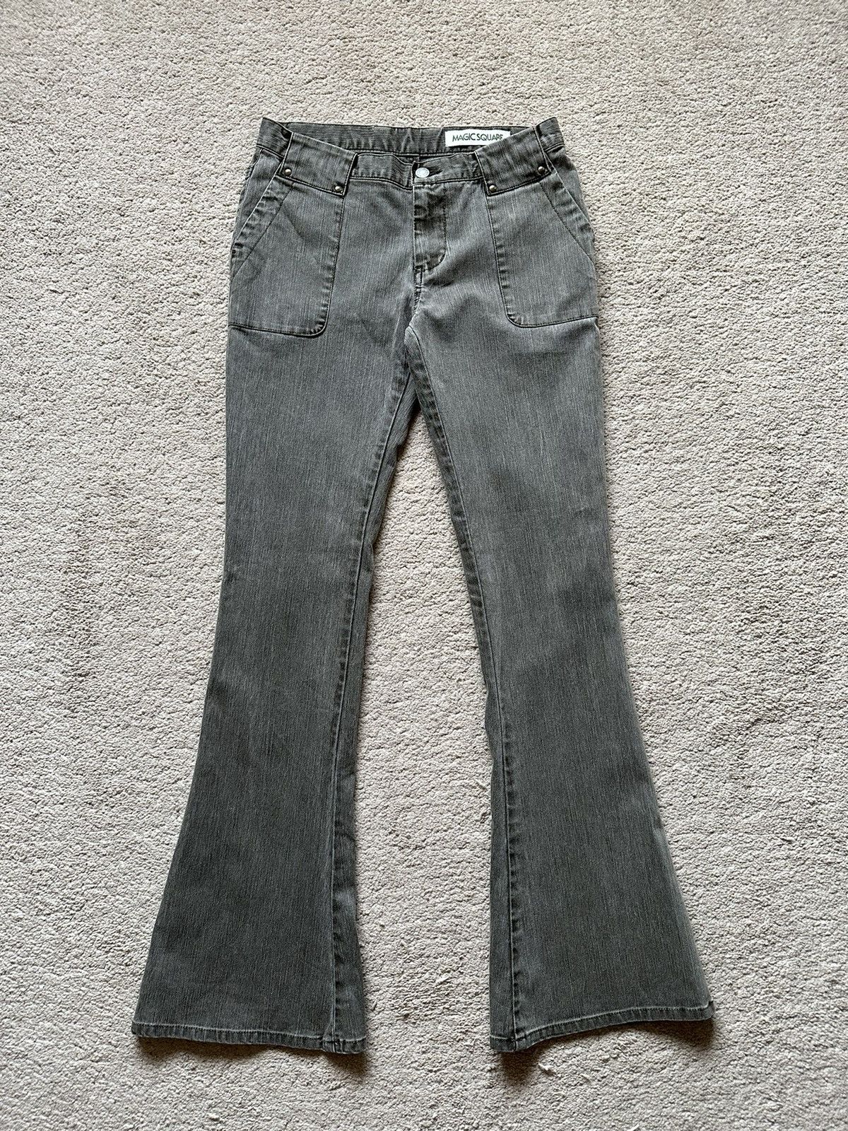 Japanese Brand 2000s Japanese Magic Square Bootcut Jeans Size 28" / US 6 / IT 42 - 1 Thumbnail